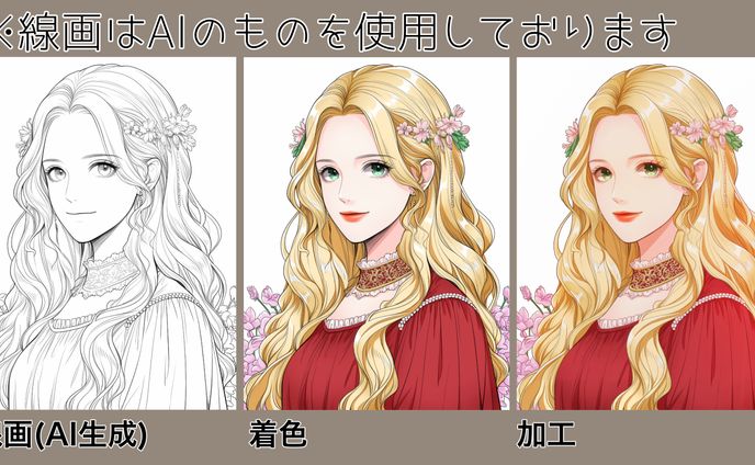 サンプル、着彩