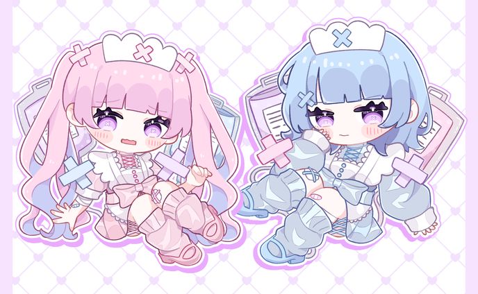 【自主制作】グッズ用イラスト🩷🩵