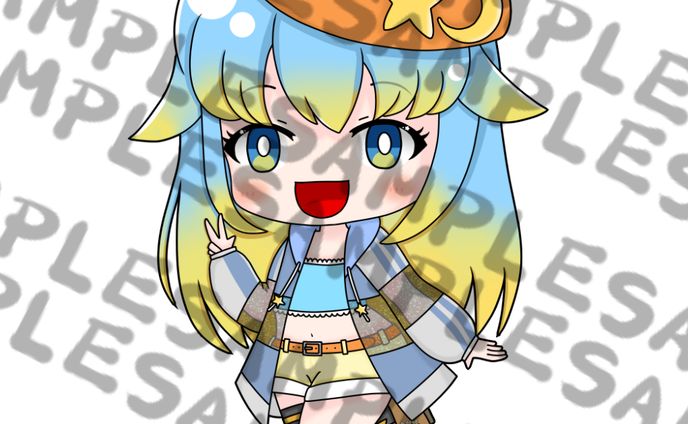 VTuber 輝羅星そらの様のサムネ用イラストを描かせていただきました。