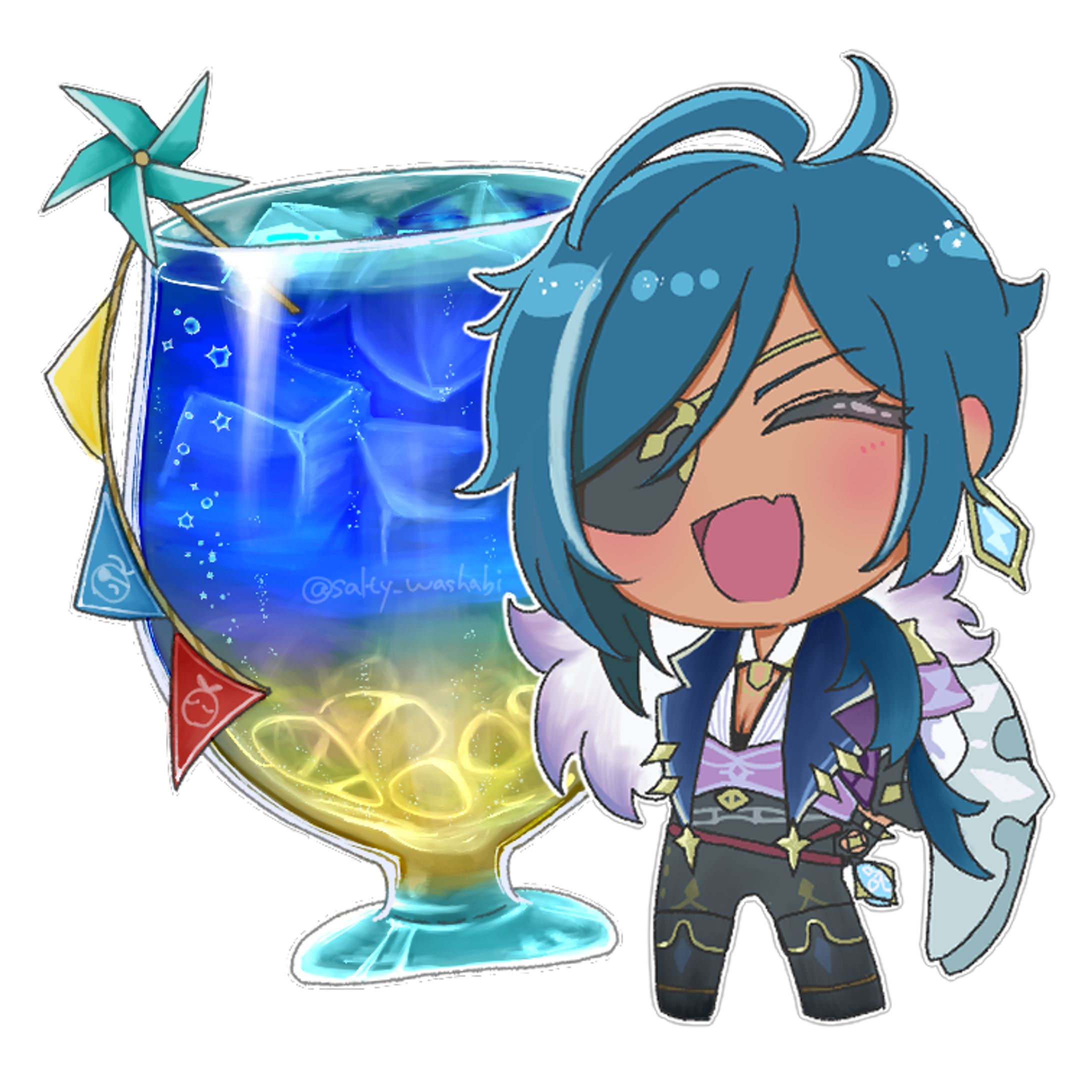 SDイラスト ガイア：原神ファンアート-1