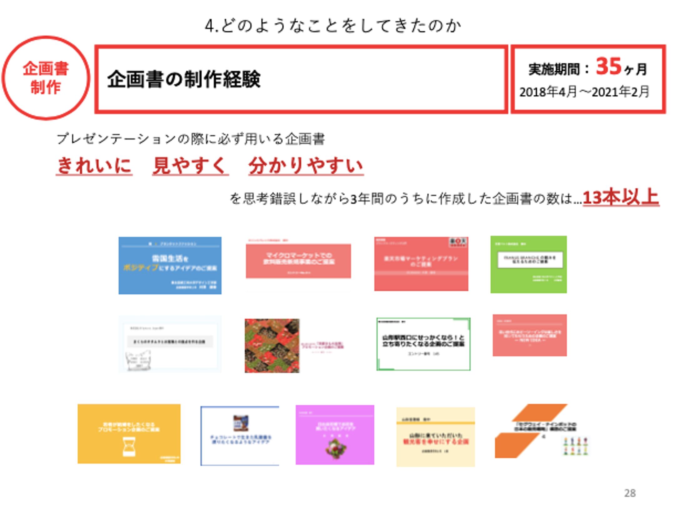 【資料制作】企画書の制作経験-1