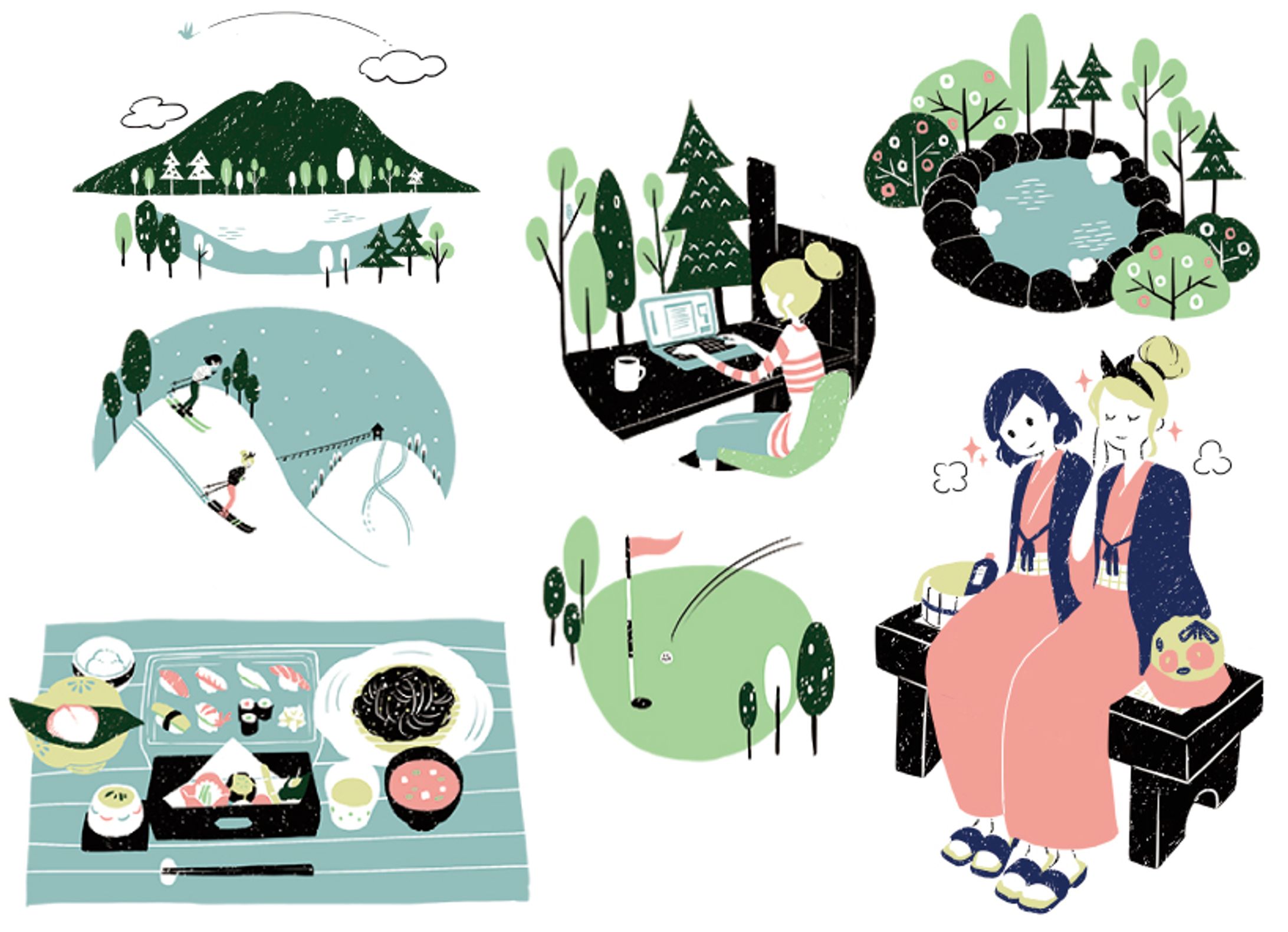 妙高七五三の湯 湯めぐりガイドブック／イラスト-1