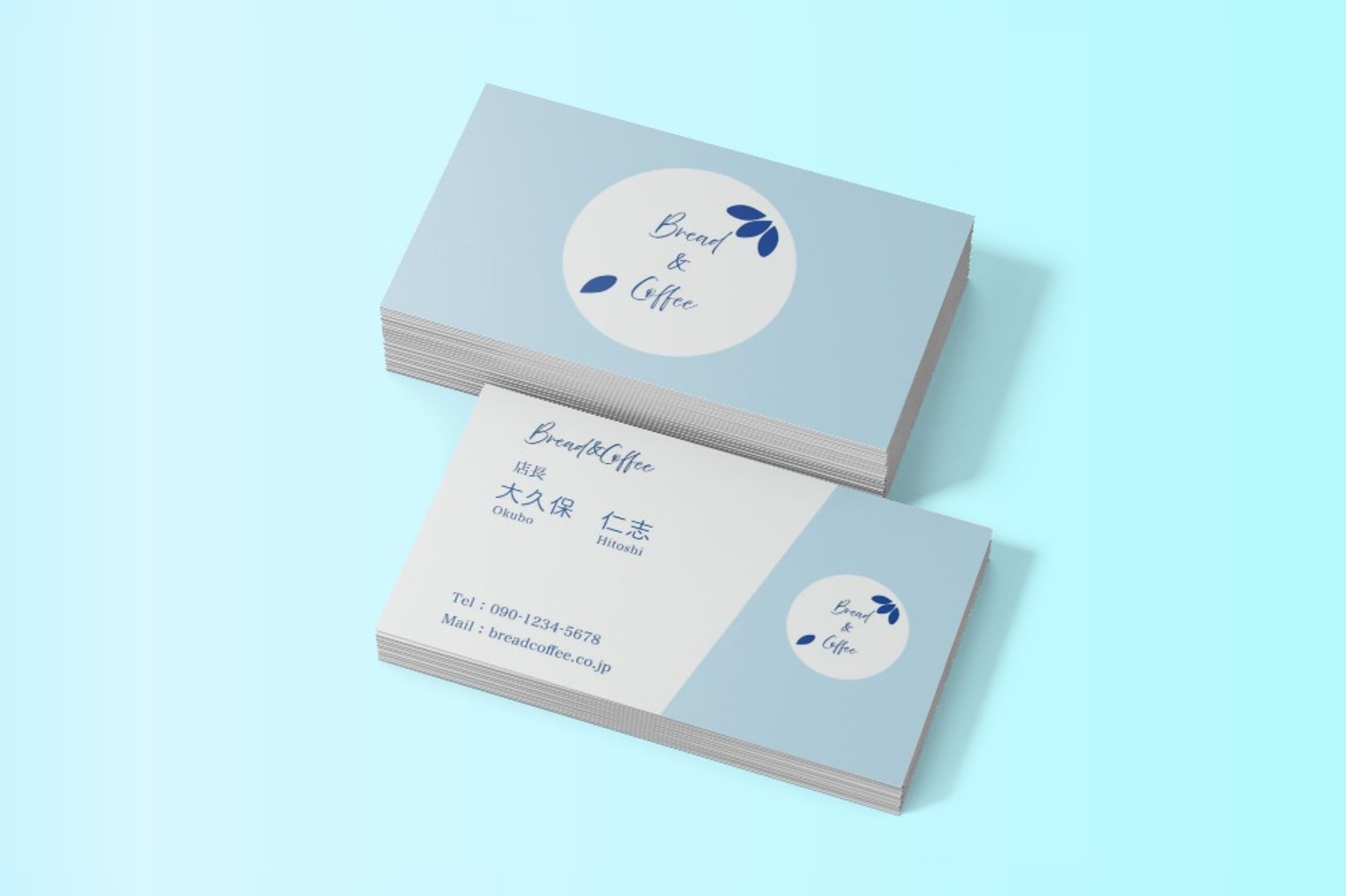 カフェ店舗のLOGO・名刺(横版)を作成しました-1