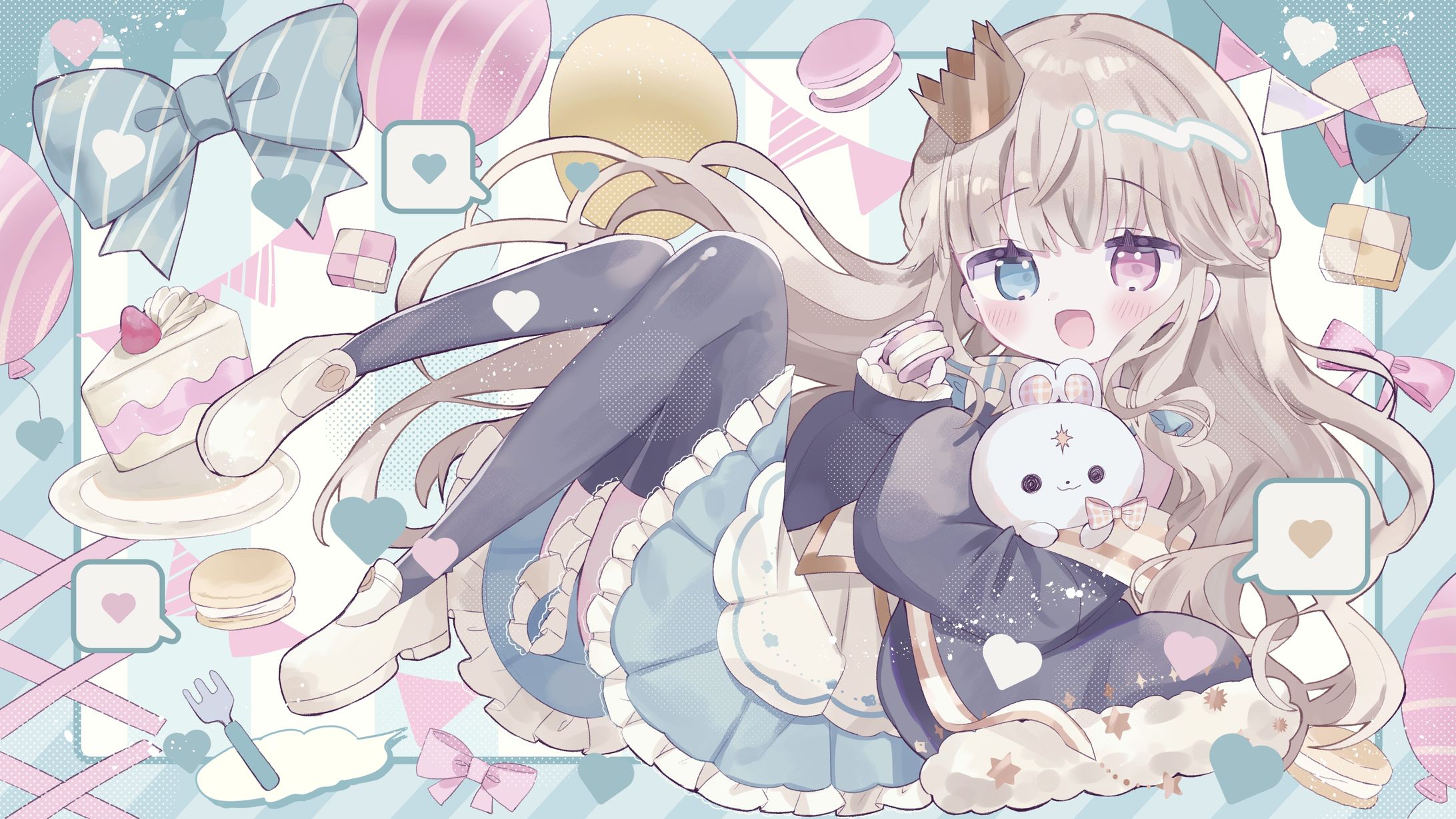 お仕事〗VTuberシャルロット・リリー様 活動、配信OP用イラスト