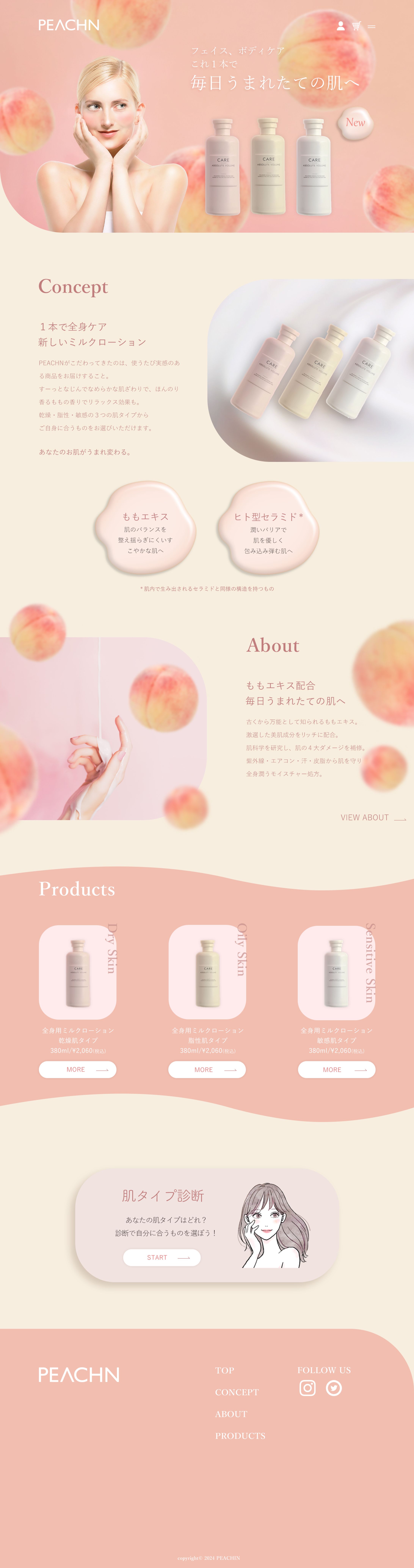 PEACHN（架空スキンケア商品サイト）-1