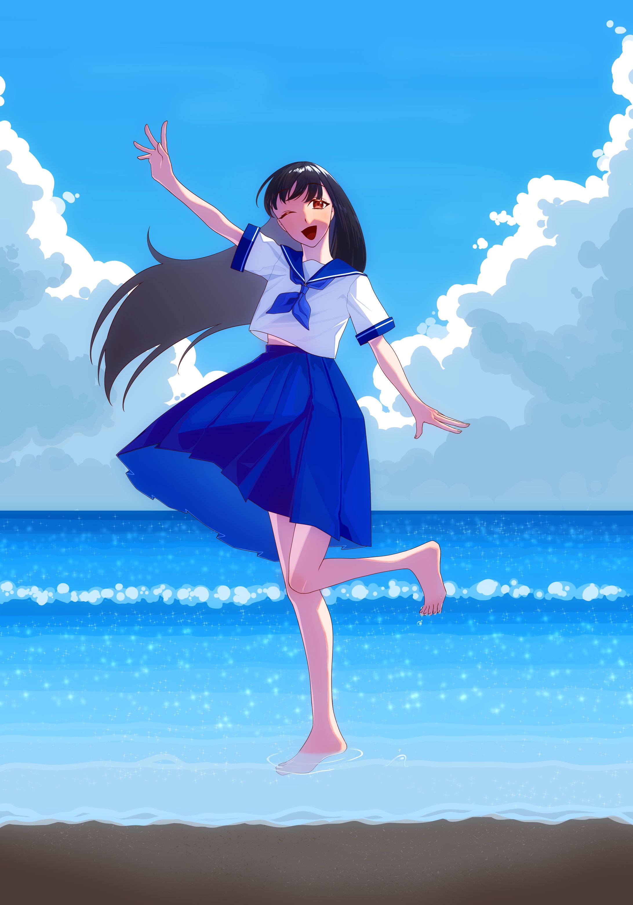 就職研修課題　テーマ【こだわり】セーラー服と海-1