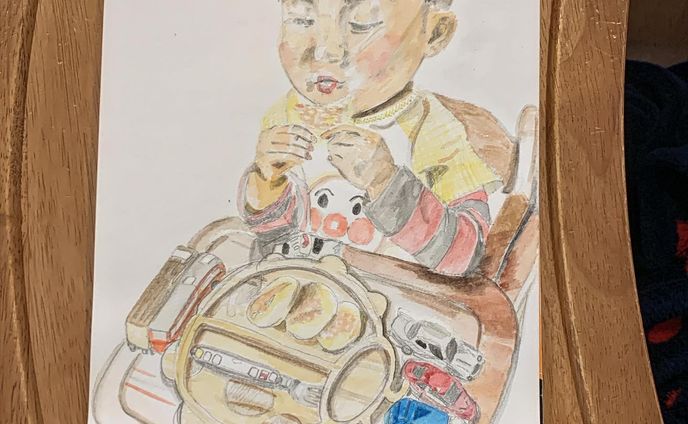 Happy New Year 2022.
It had taken two months to finish drawing.
A Small Tiger... I must let him be happy even if we're in a hell.