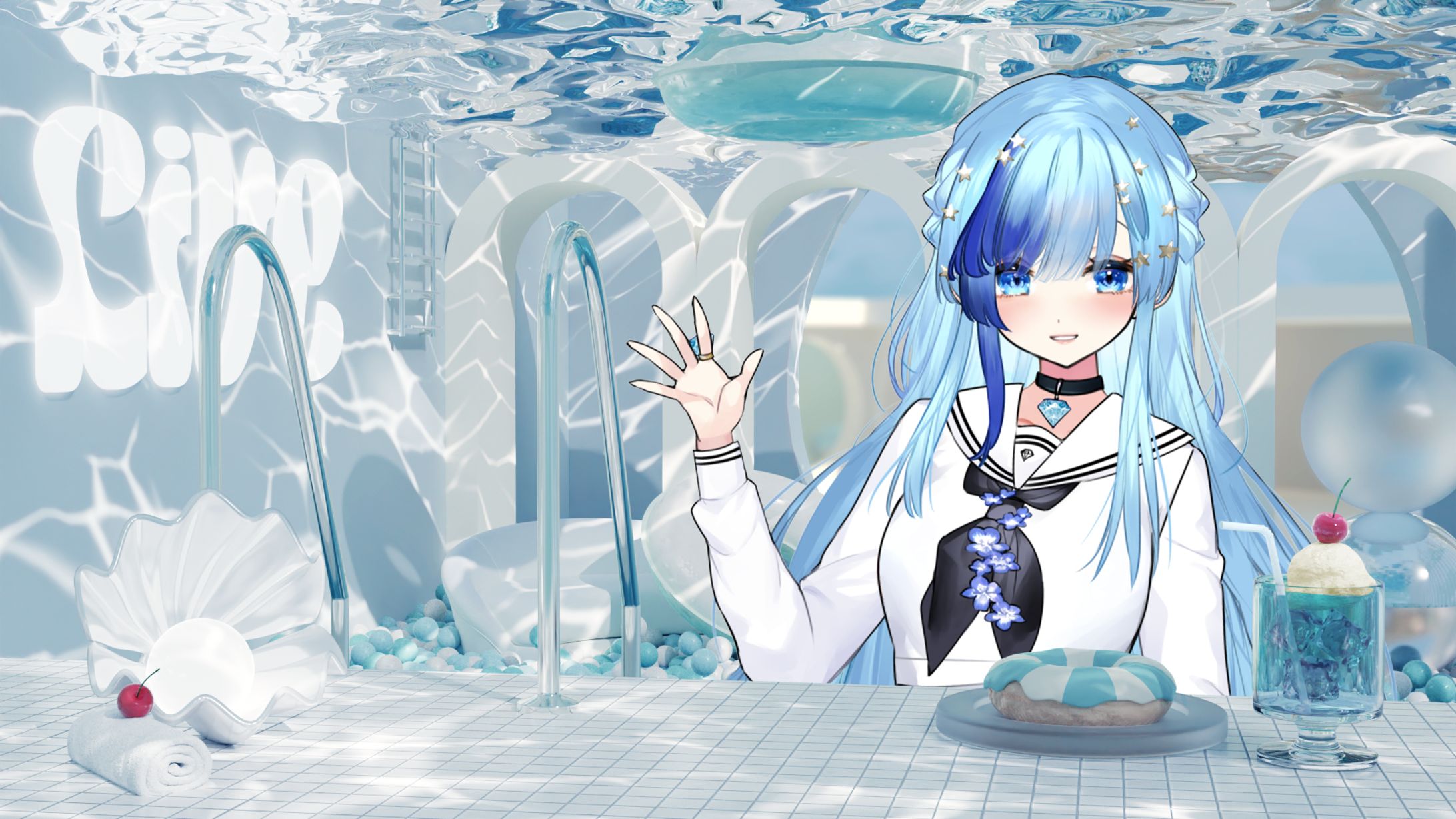 配布「POOLSIDE」　配信画面-1