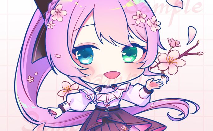 ミニキャライラスト（桜羽ルナ様）