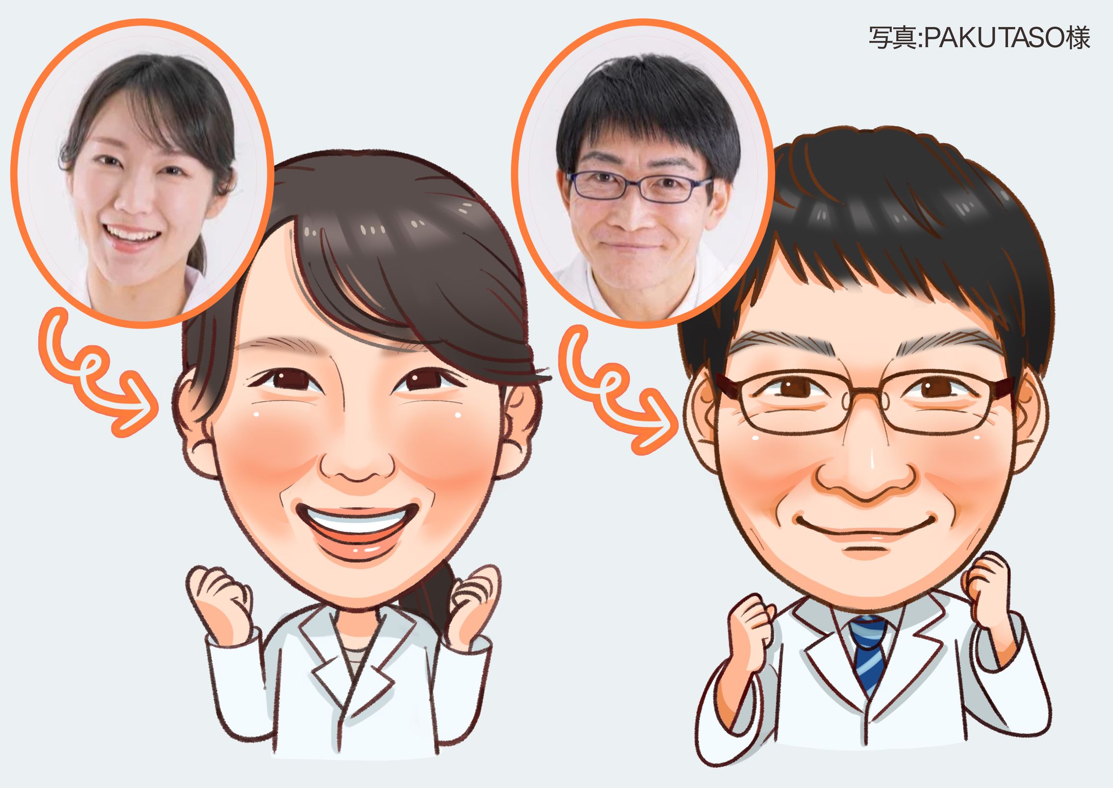 【似顔絵サンプル】顔写真付き-1