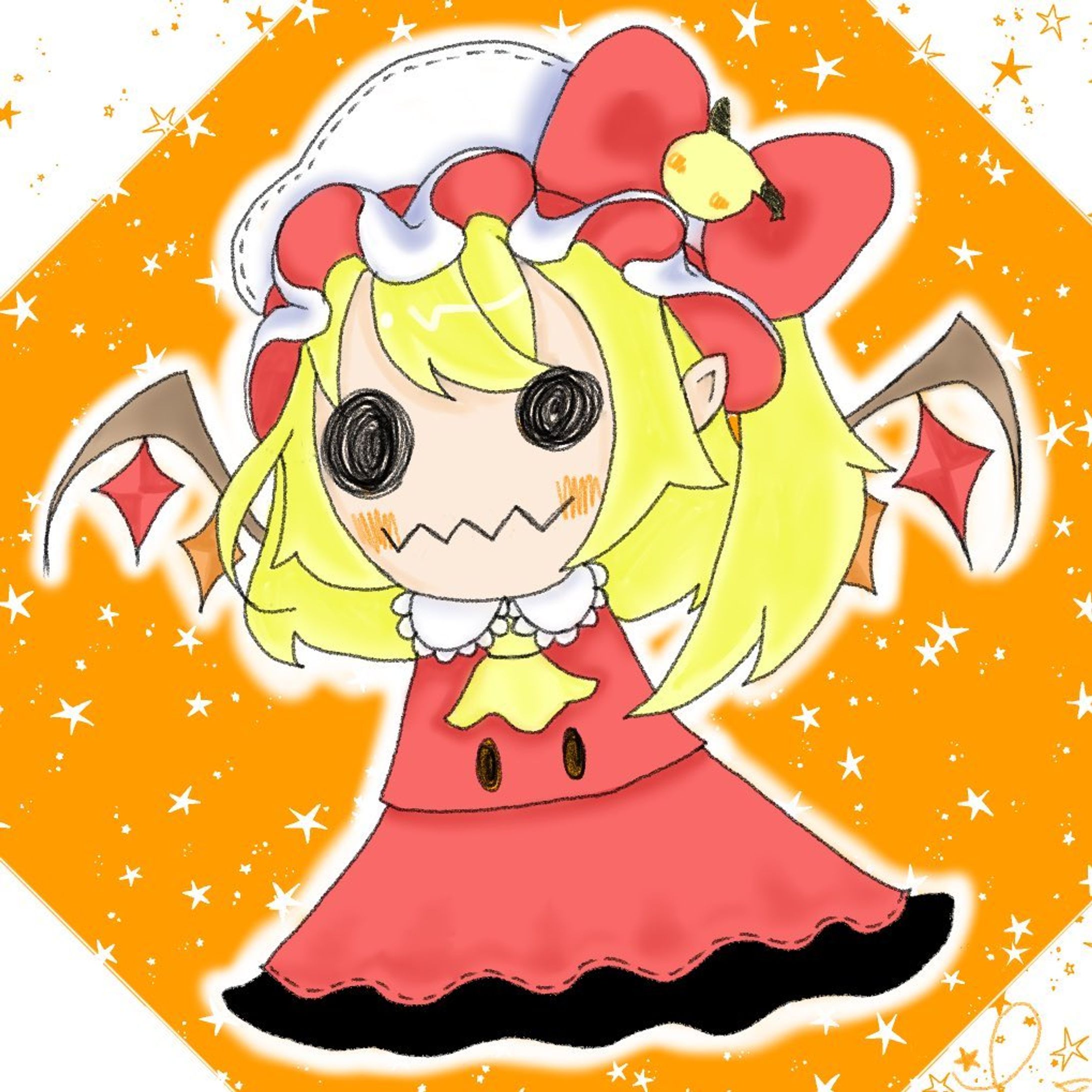 フラン✖️ミミッキュ
東方最推し✖️ポケモン最推し
#ポケモン 
#東方project 
#イラスト好きな人と繋がりたい 
#絵描きさんと繋がりたい-1