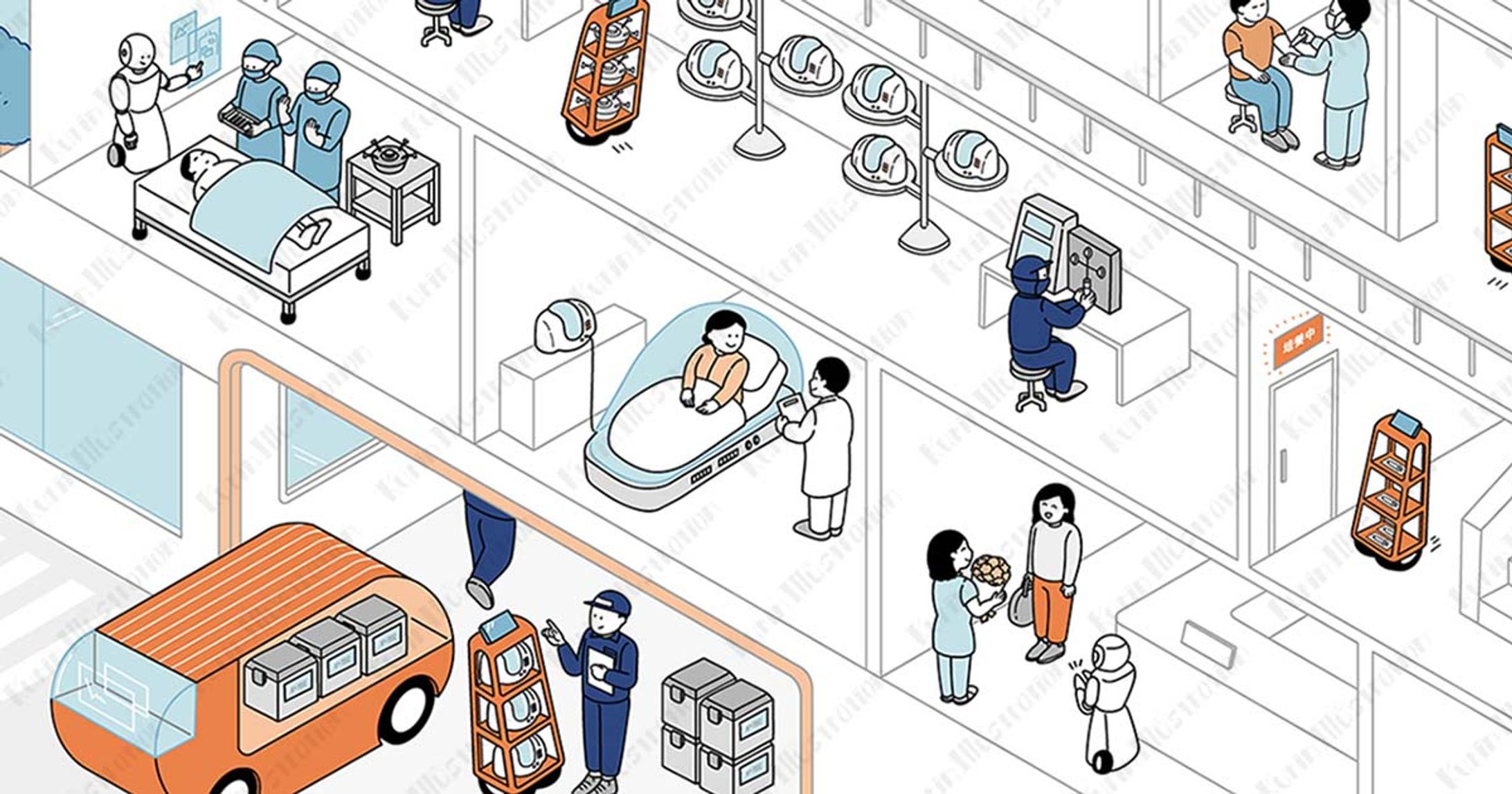 化学機器メーカー様 キービジュアル・カットイラスト-1