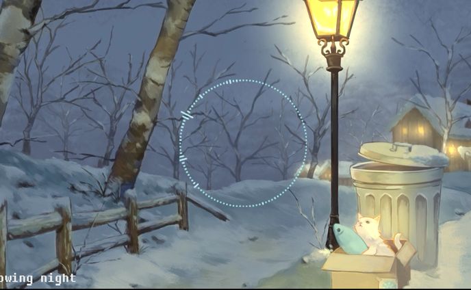The snowing night