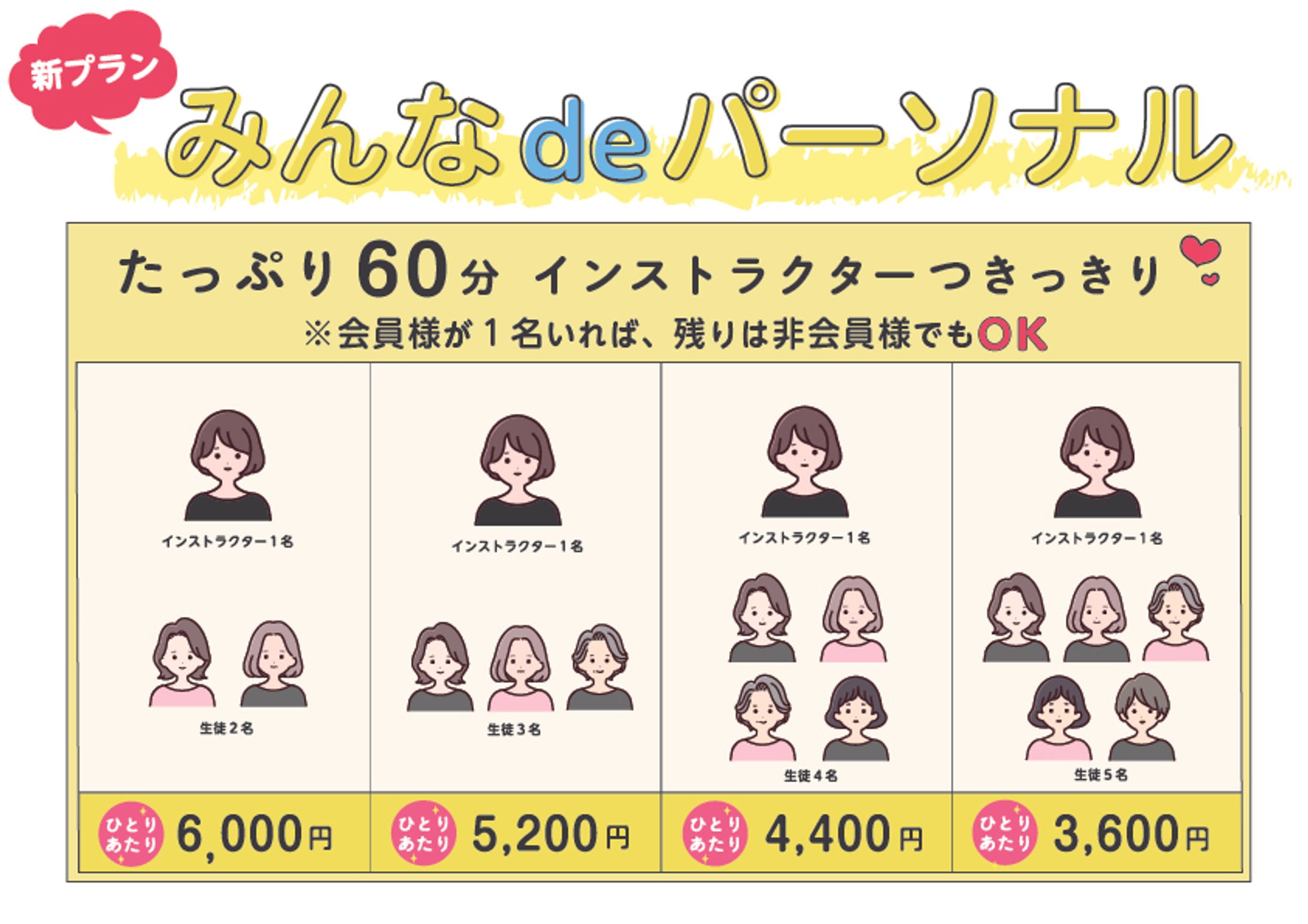 女性専用ジム料金表-1