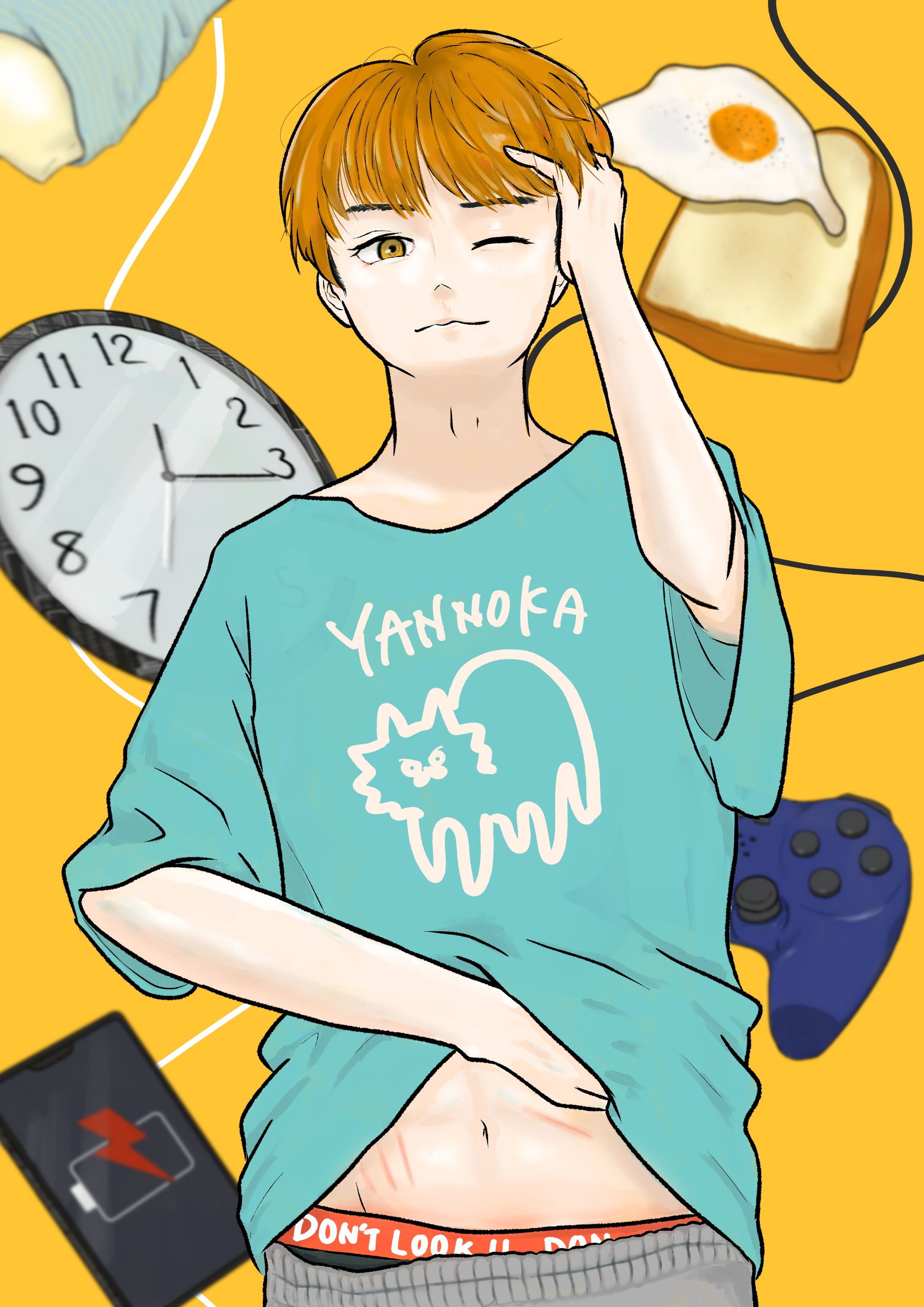 【自主制作イラスト】おそようさん-1