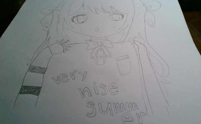 イラストを見ながら描きました！