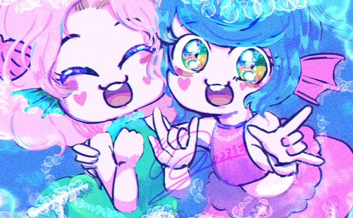 私たちの季節🧜‍♀️
Our season 🧜‍♀️

#illustration #イラスト #procreate