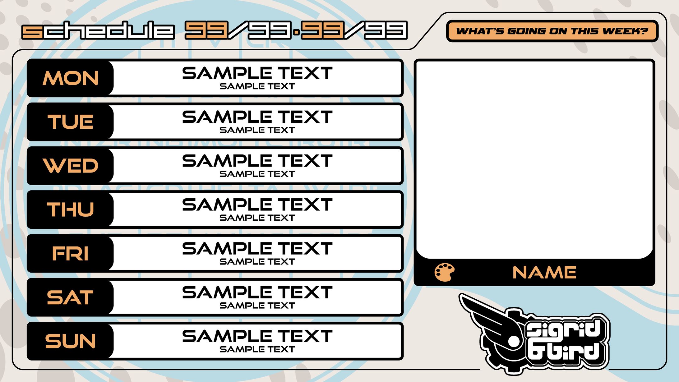 "Sigrid and Bird" Schedule Template-1