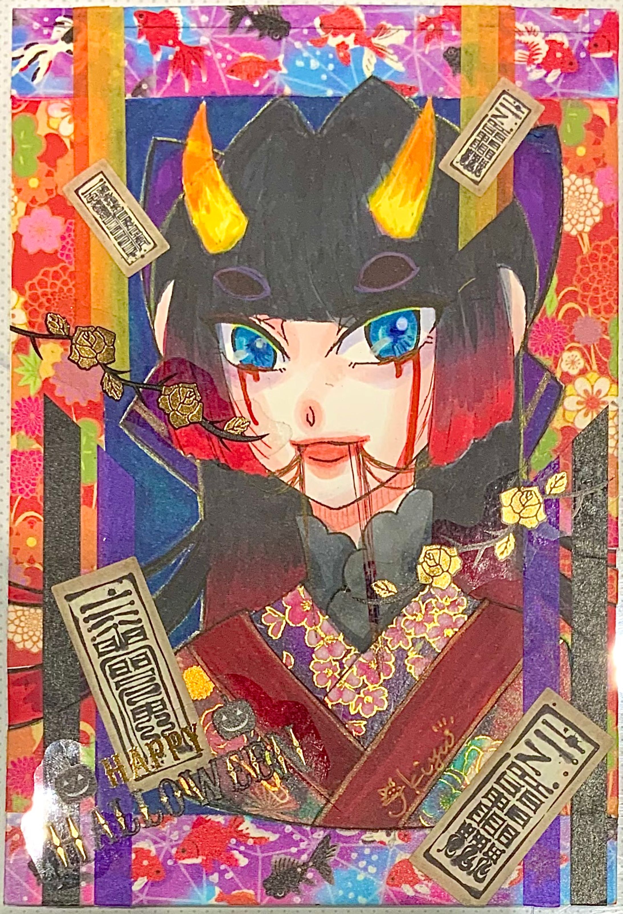 アナログで乙女を描きます　葉書サイズ　※エロは描けません-1