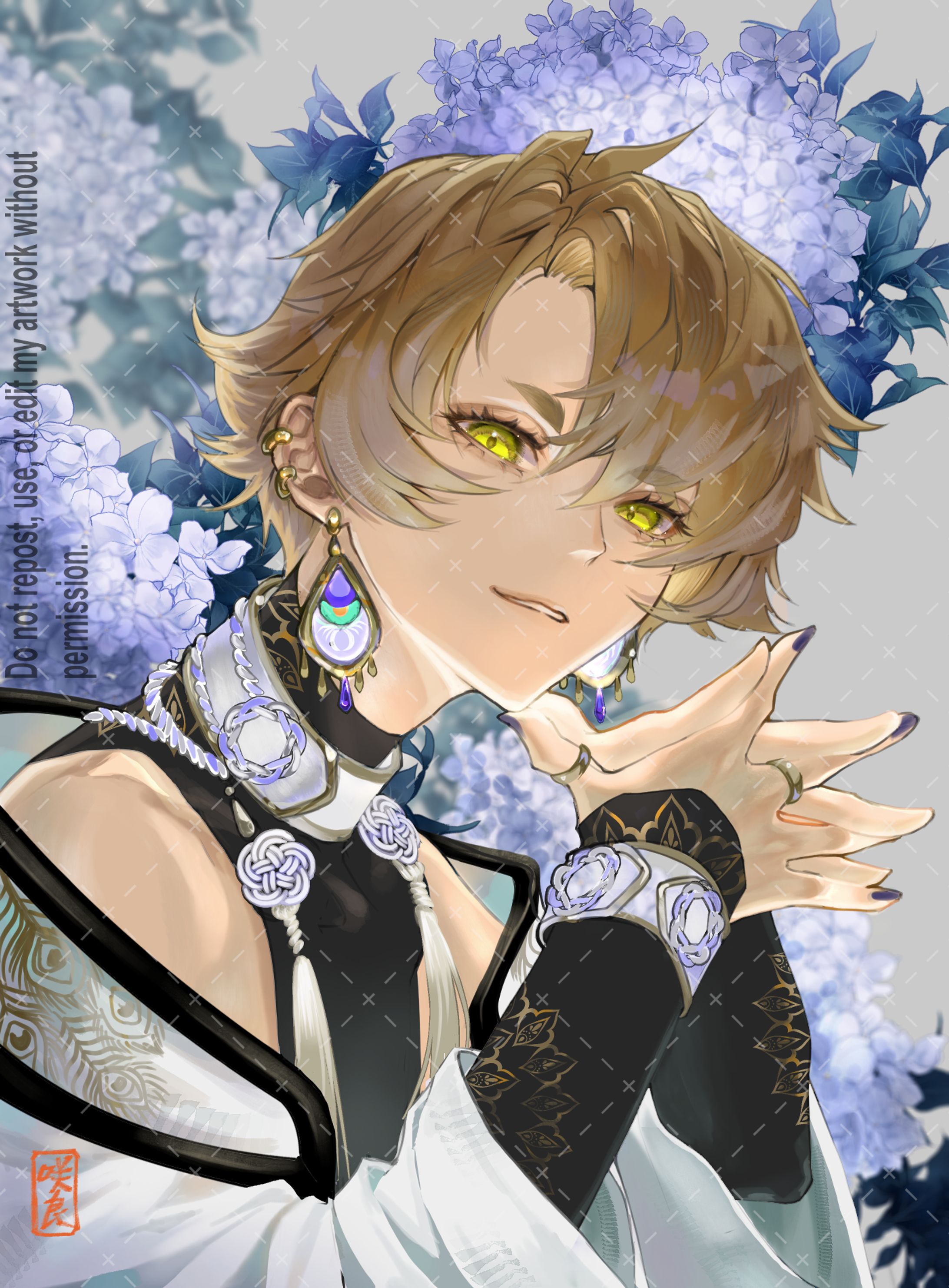 6月新作 OC 「孔雀と紫陽花」-1