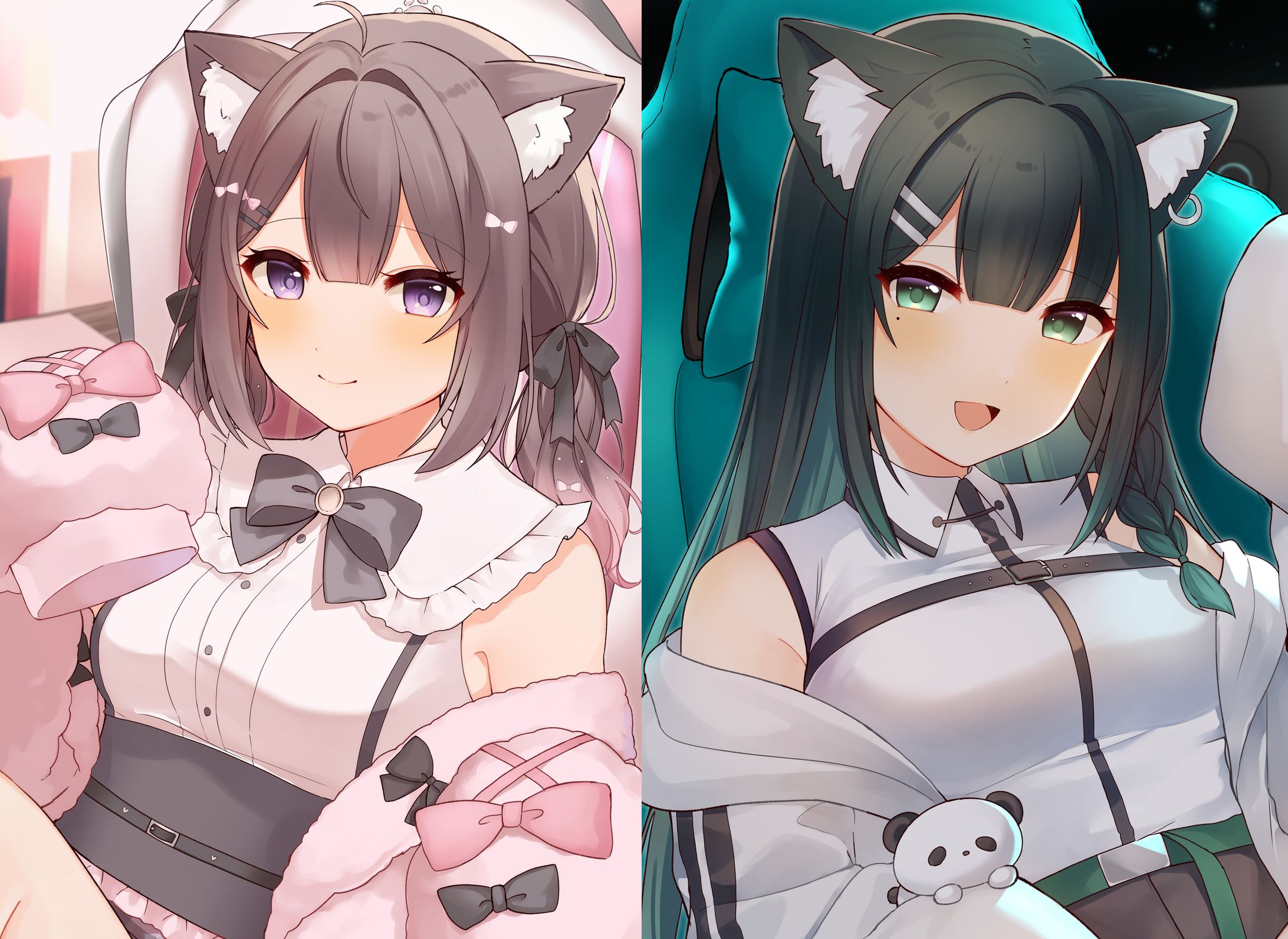 猫天凛様、猫天萌様　1周年記念グッズイラスト-1