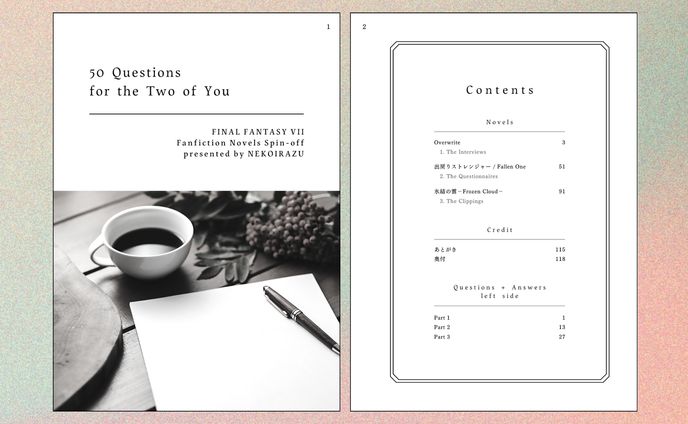 同人誌『50 Questions for the Two of You』