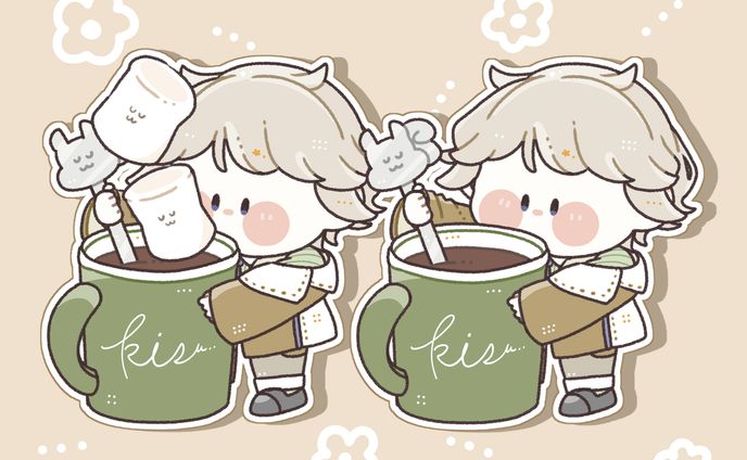 【創作】マシュマロココアりすをくん