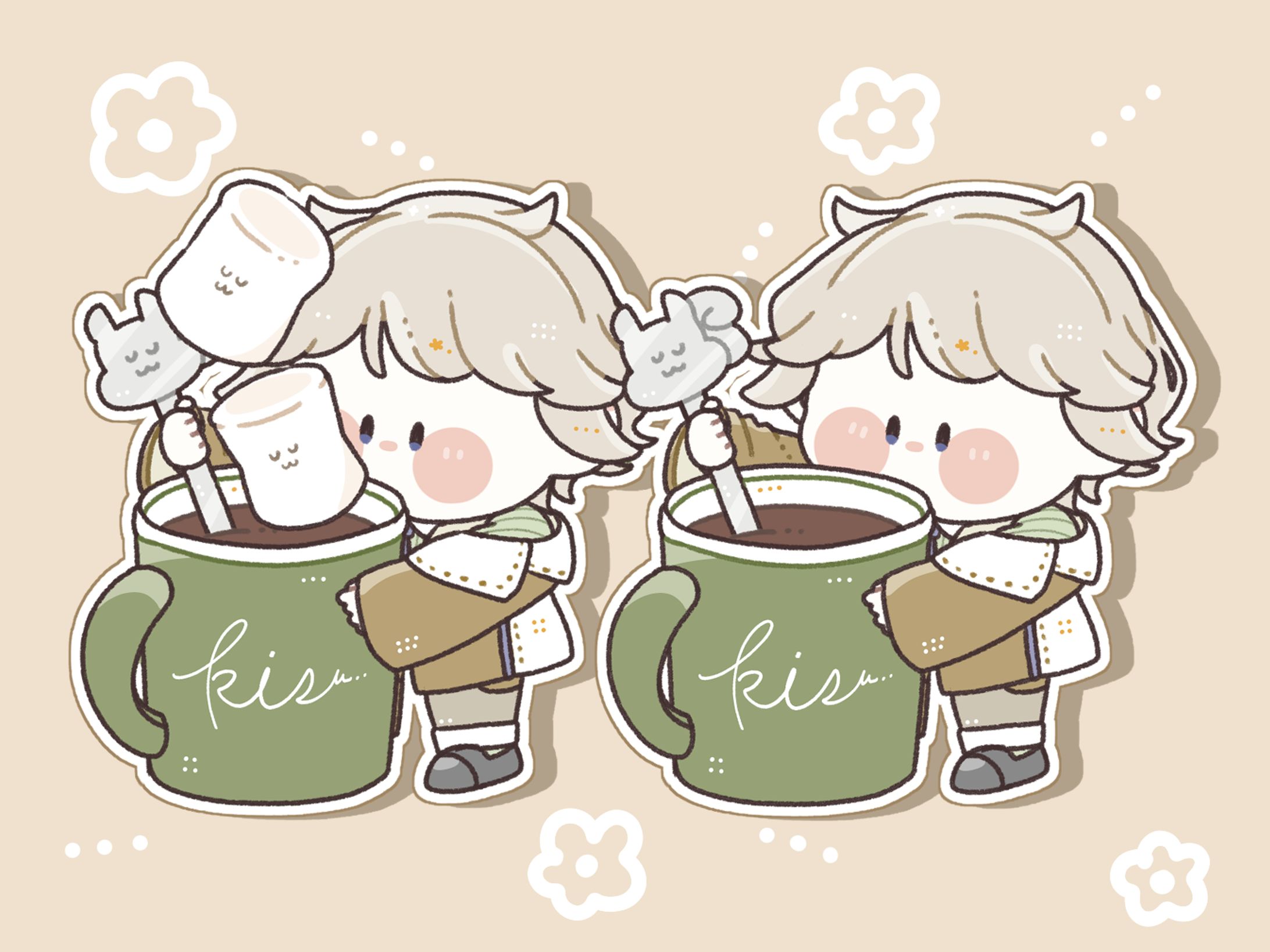 【創作】マシュマロココアりすをくん-1