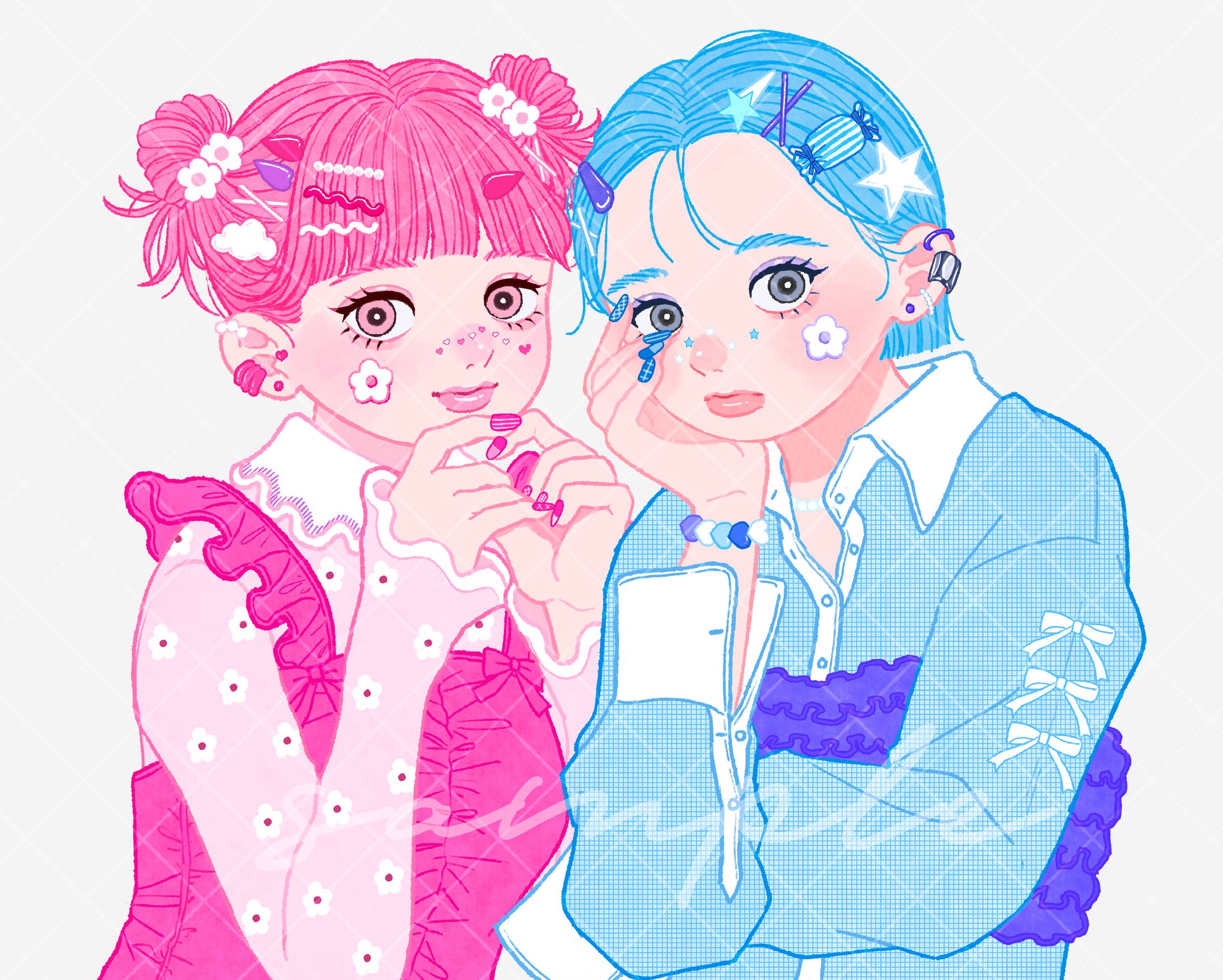 【ご依頼】株式会社エース様　カラコン通販サイトクイーンアイズ特集記事のイラスト-1