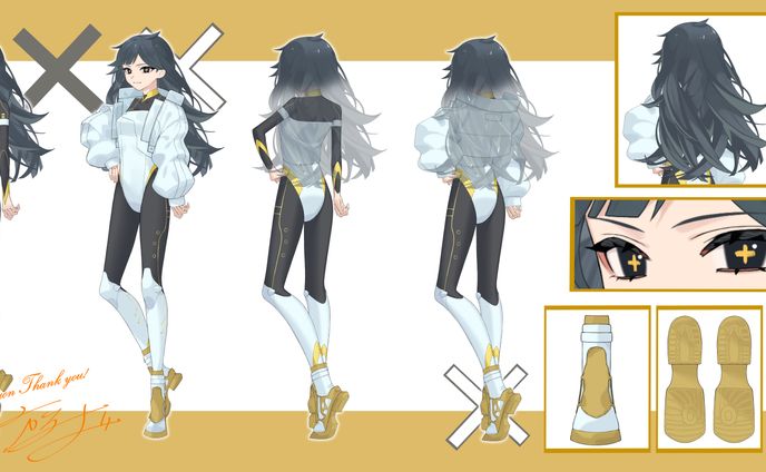 【ご依頼】キャラデザ・三面図【2025】
