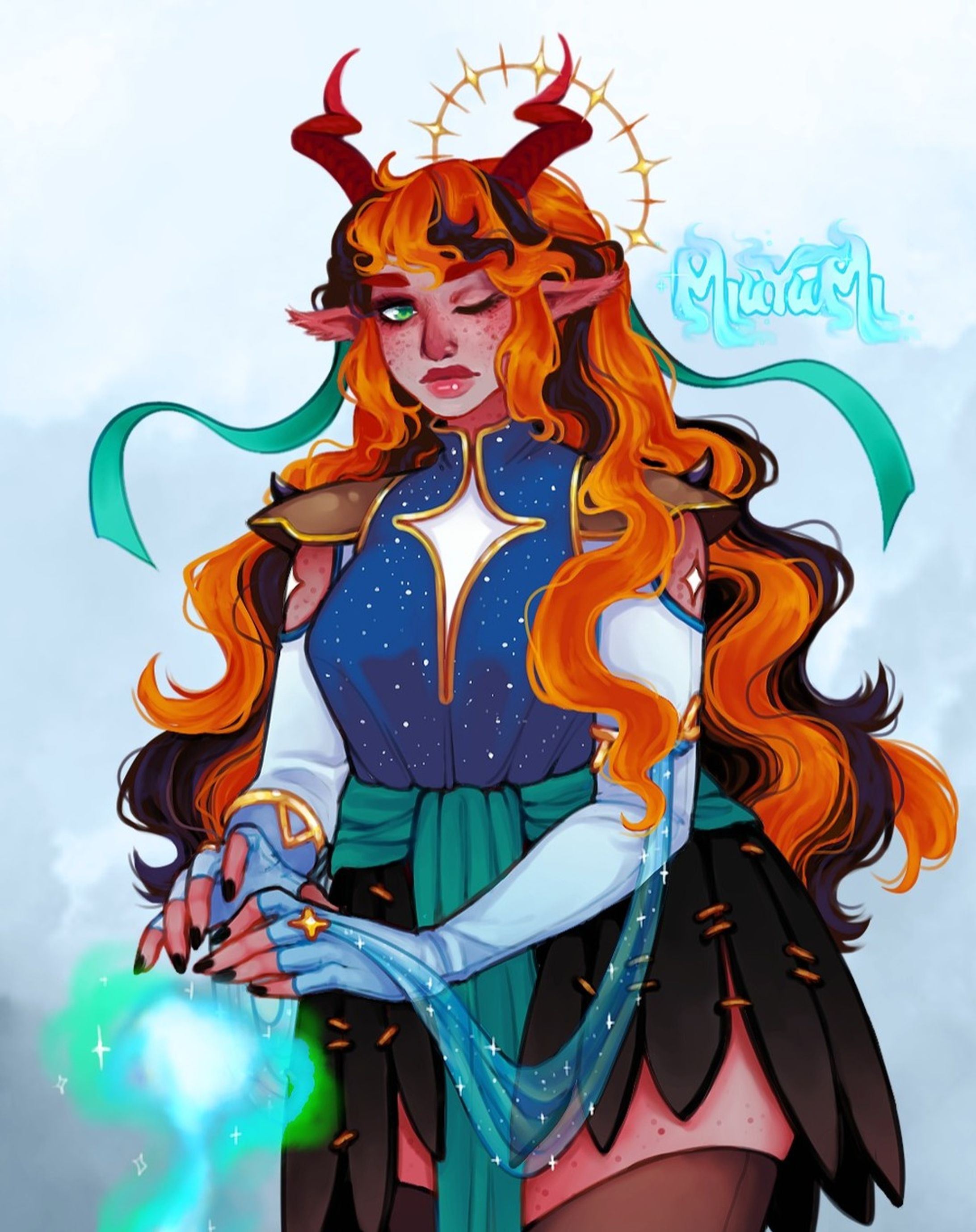 New D&D character! her name's Kaliv (Kaliv'areth Mebdhagaar) and she's a Cleric of the Fate Domain!✨

If you're interested in character illustrations, keep in mind that all my comms have a 25% discount until december 25th! 🌟

#dnd #dungeonsanddragons #dndcharacter #dungeonsanddragonsfanart #dndfanart #dndart #dnddrawing #dndcharacterart #dndcharacterdesign #dnddigitalart #dungeonsanddragonscharacter #dndoc #dungeonsanddragonsoc #digitaldrawing #digitalillustration #digitalartwork #digitalart #characterdesign #commissionsareopen #commissionsopen #tiefling #firbolg #dndcleric #clericoffatedomain #holidaydiscounts-1