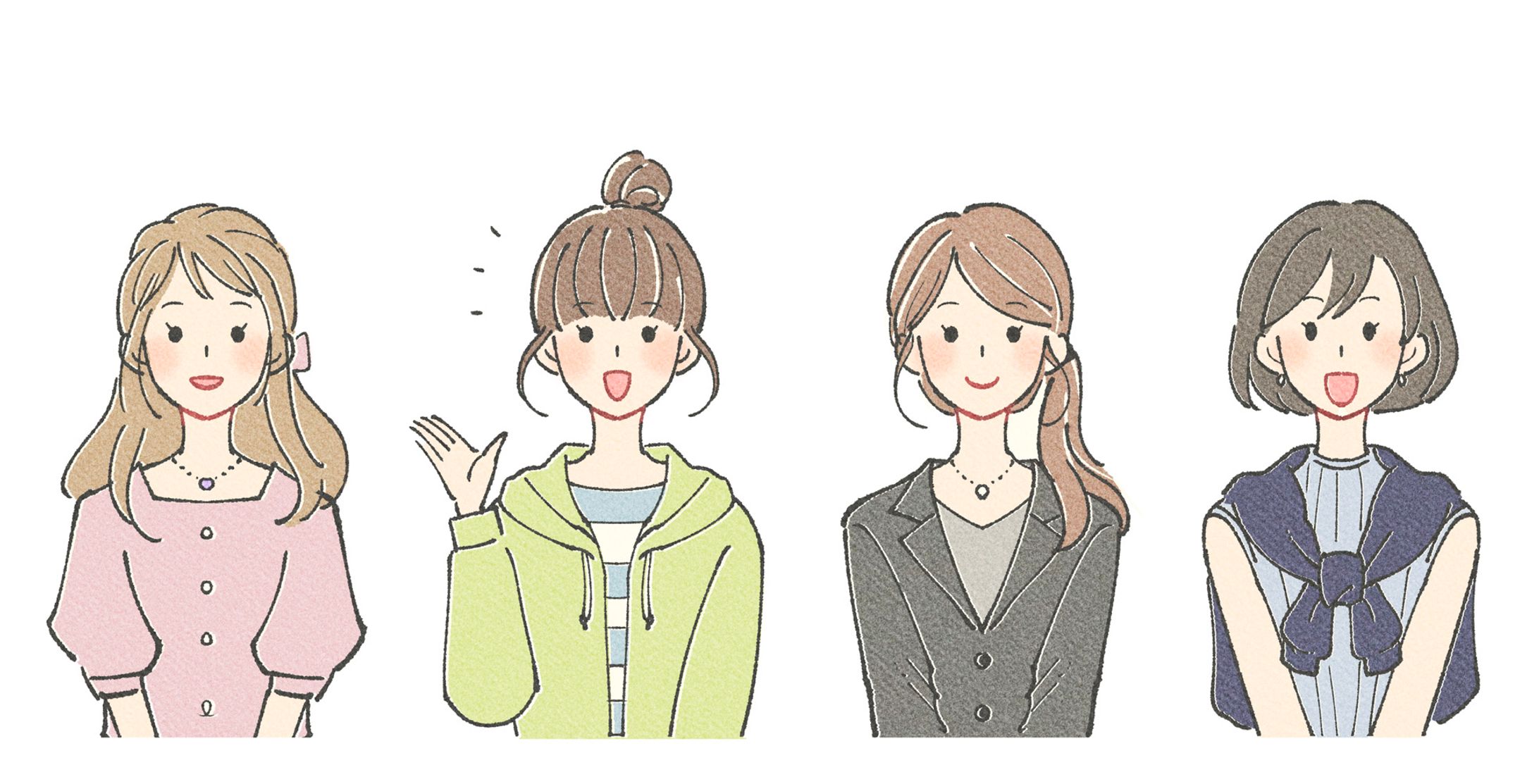 女性イラストカット-1