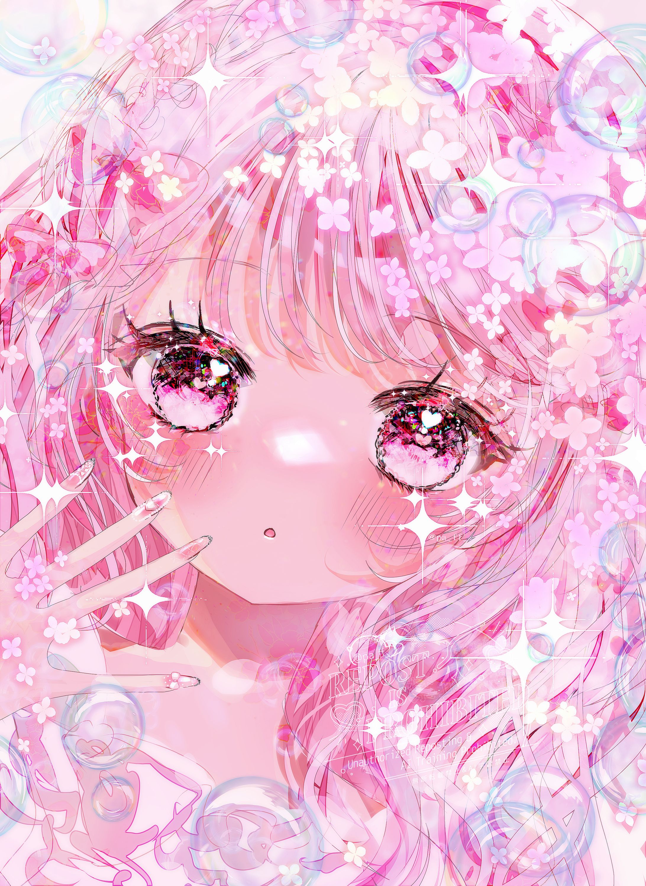 オリジナルイラスト　ピンク-1