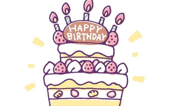 誕生日ケーキのイラスト