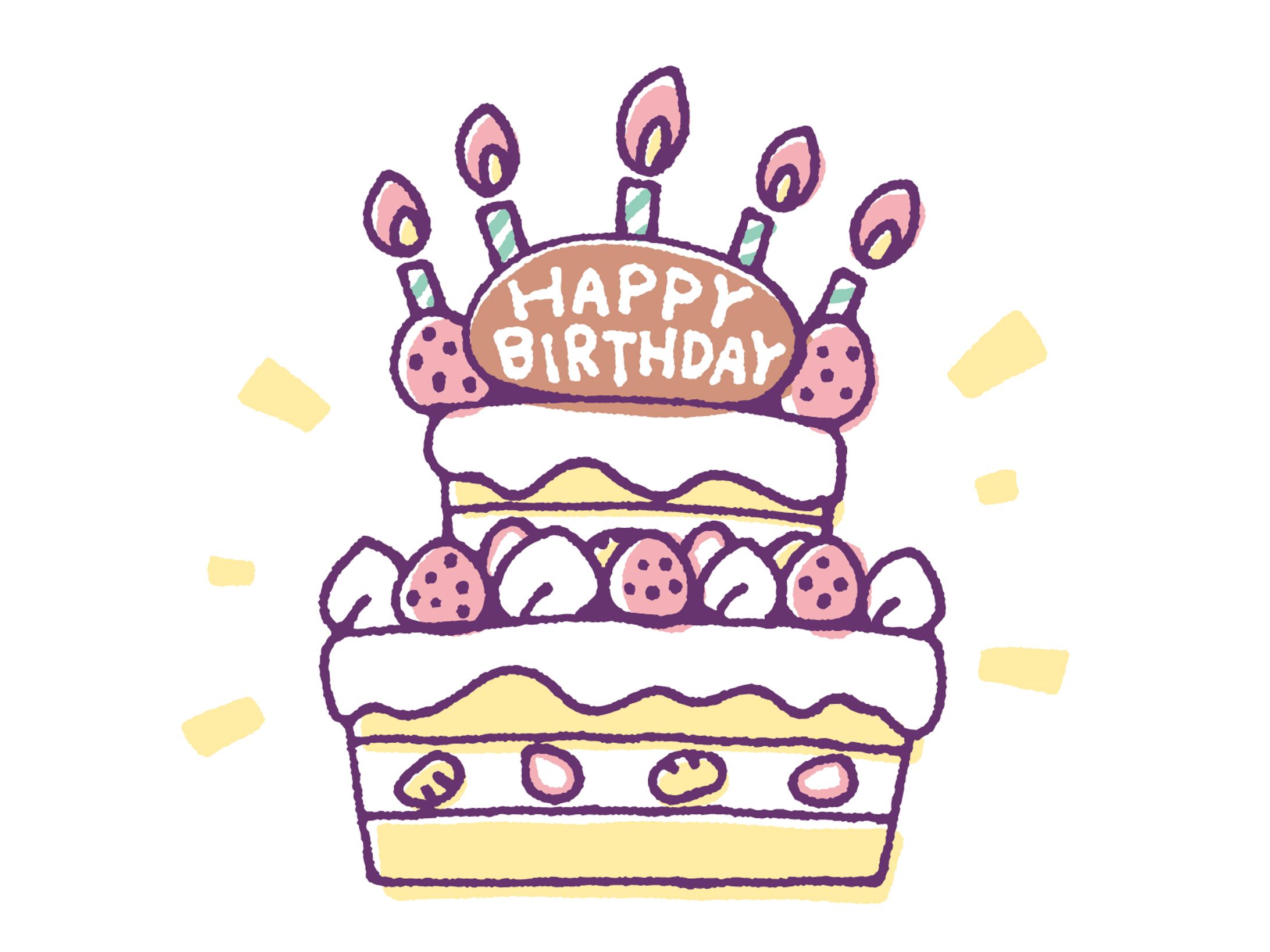 誕生日ケーキのイラスト-1