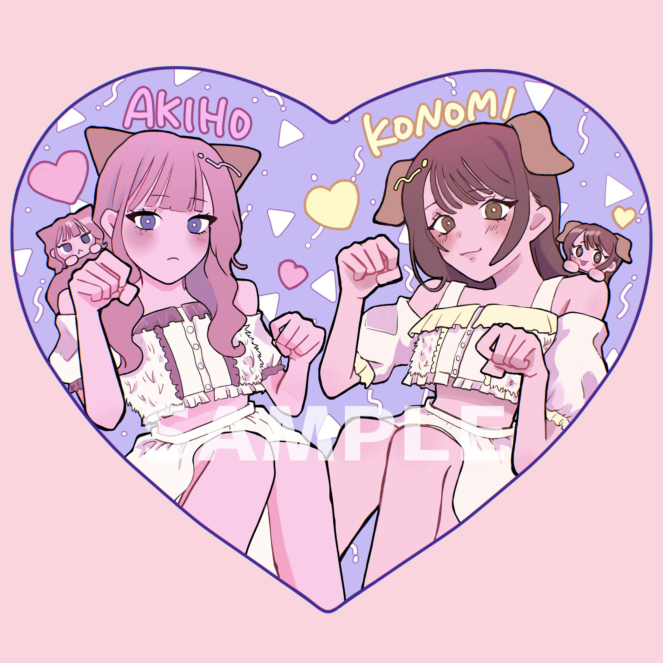 Kolokol 高橋あきほ&真嶋このみ 生誕グッズイラスト-1