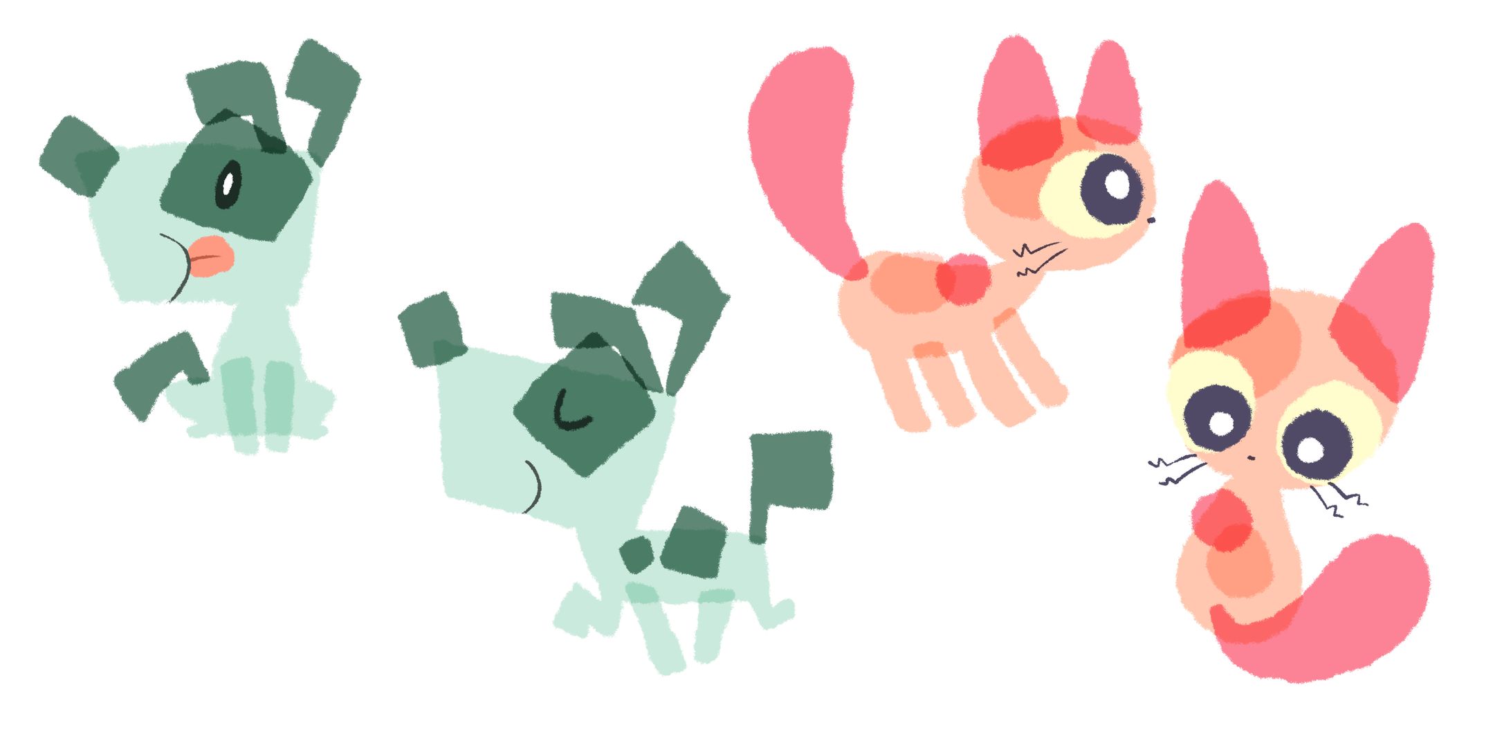 動物のデフォルメイラスト集（犬・猫・鳥）-1