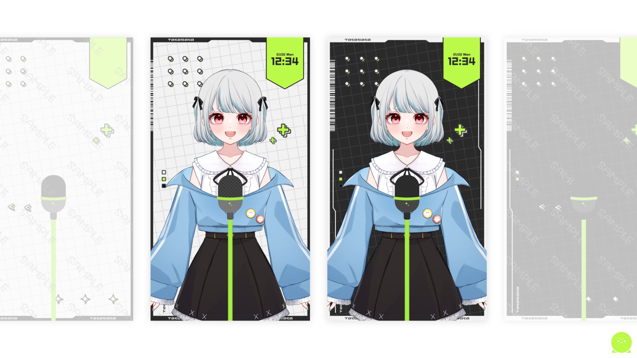 OVERLAY┊︎サイバーな縦型配信画面【BOOTH汎用素材】-1