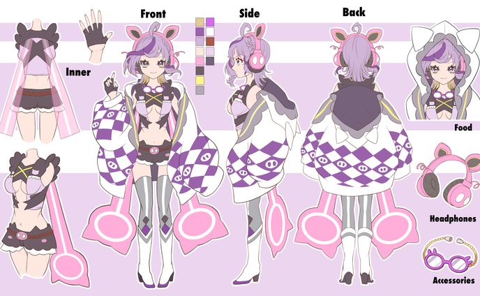 【イラスト】キャラ3面図