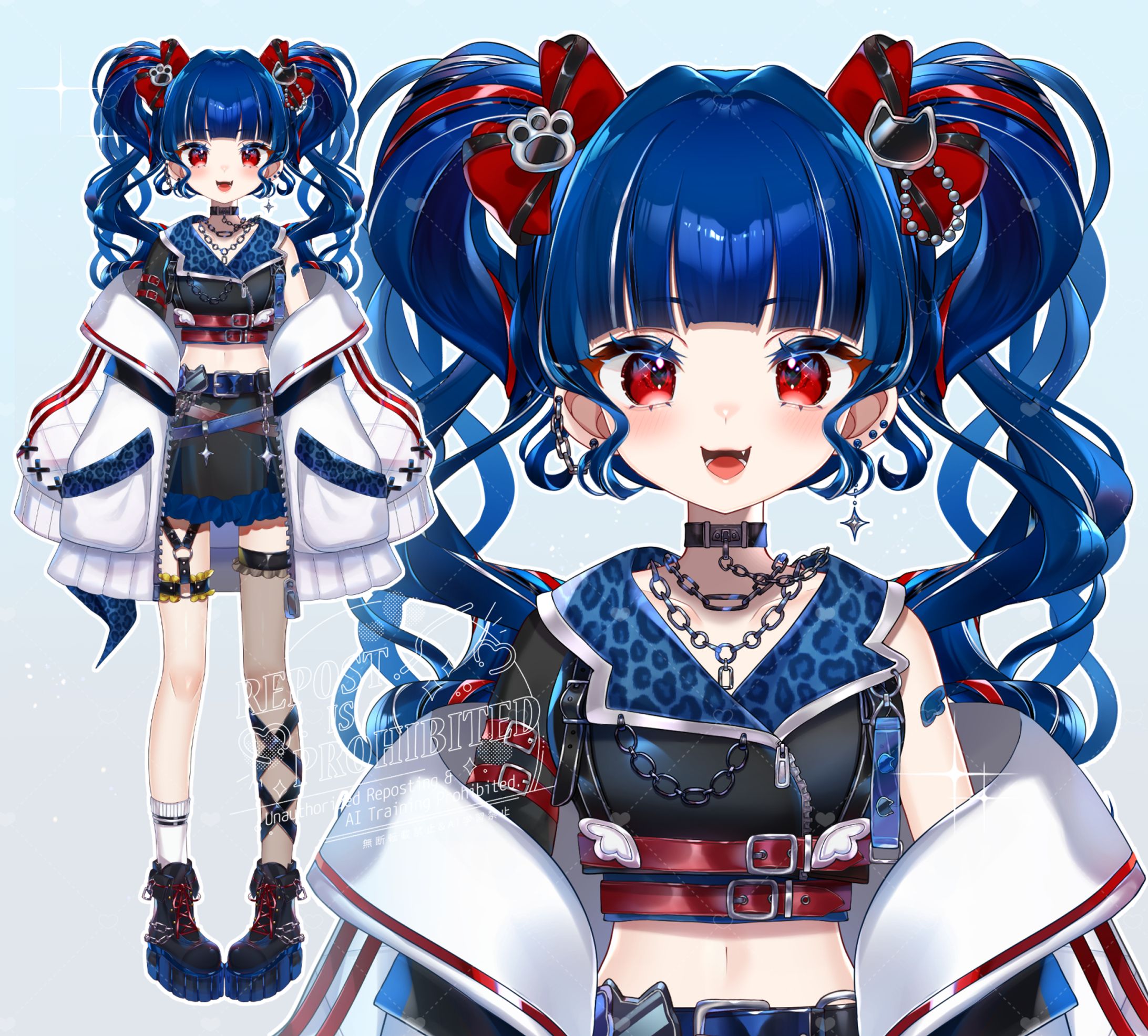 クレオ・藍・パレア様のパーツ分け全身イラスト-1