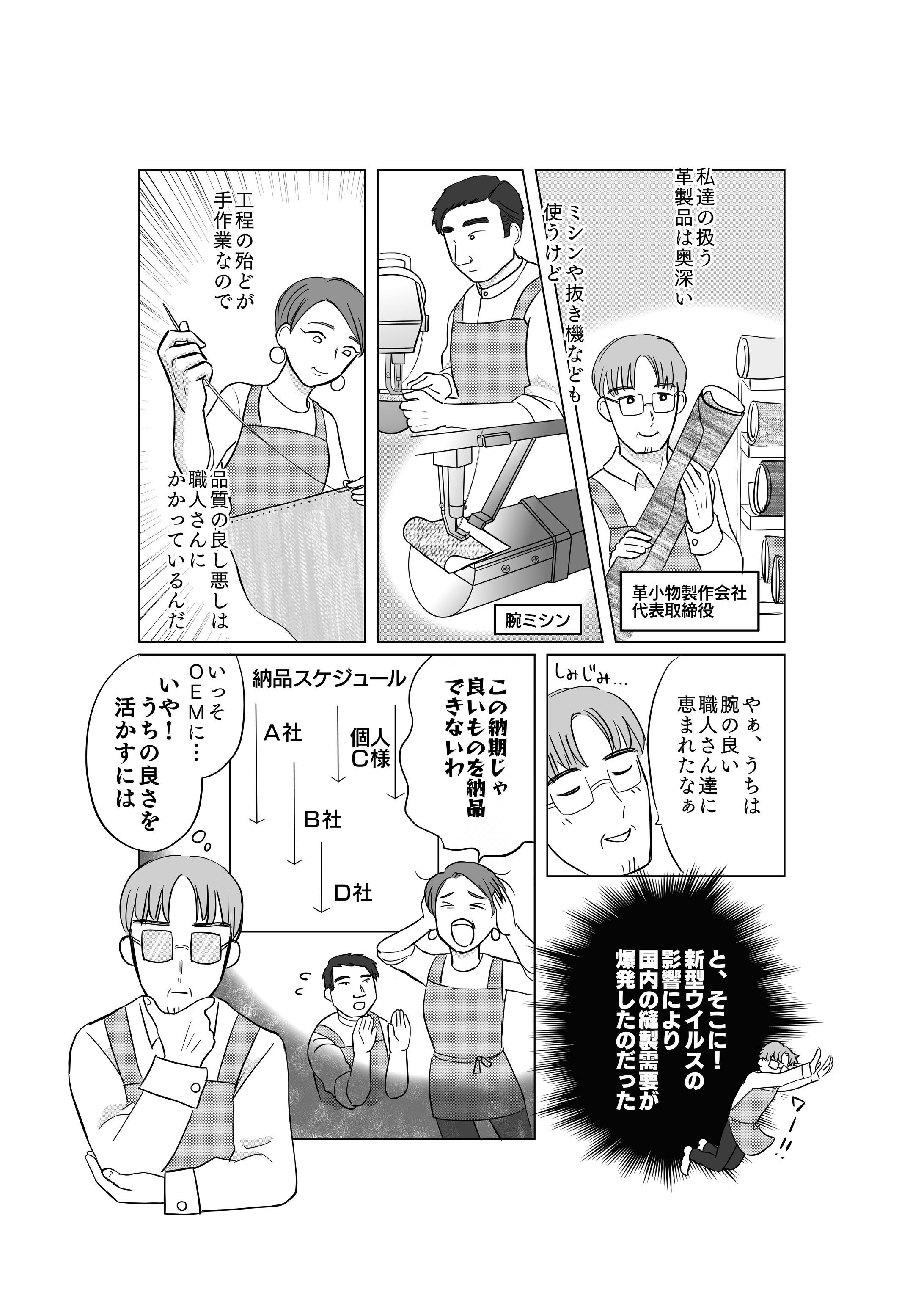 PR漫画サンプル 革小物制作会社-1