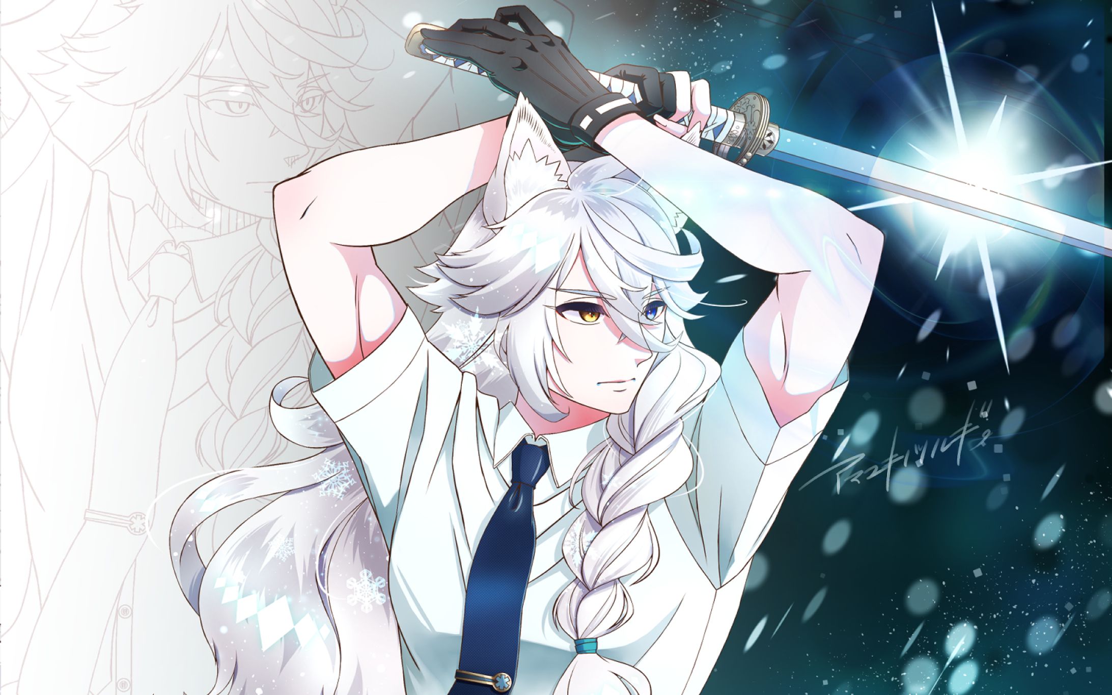 オリジナルキャラクター「天雪ノ劔／あまゆきのつるぎ」｜Character Design-1