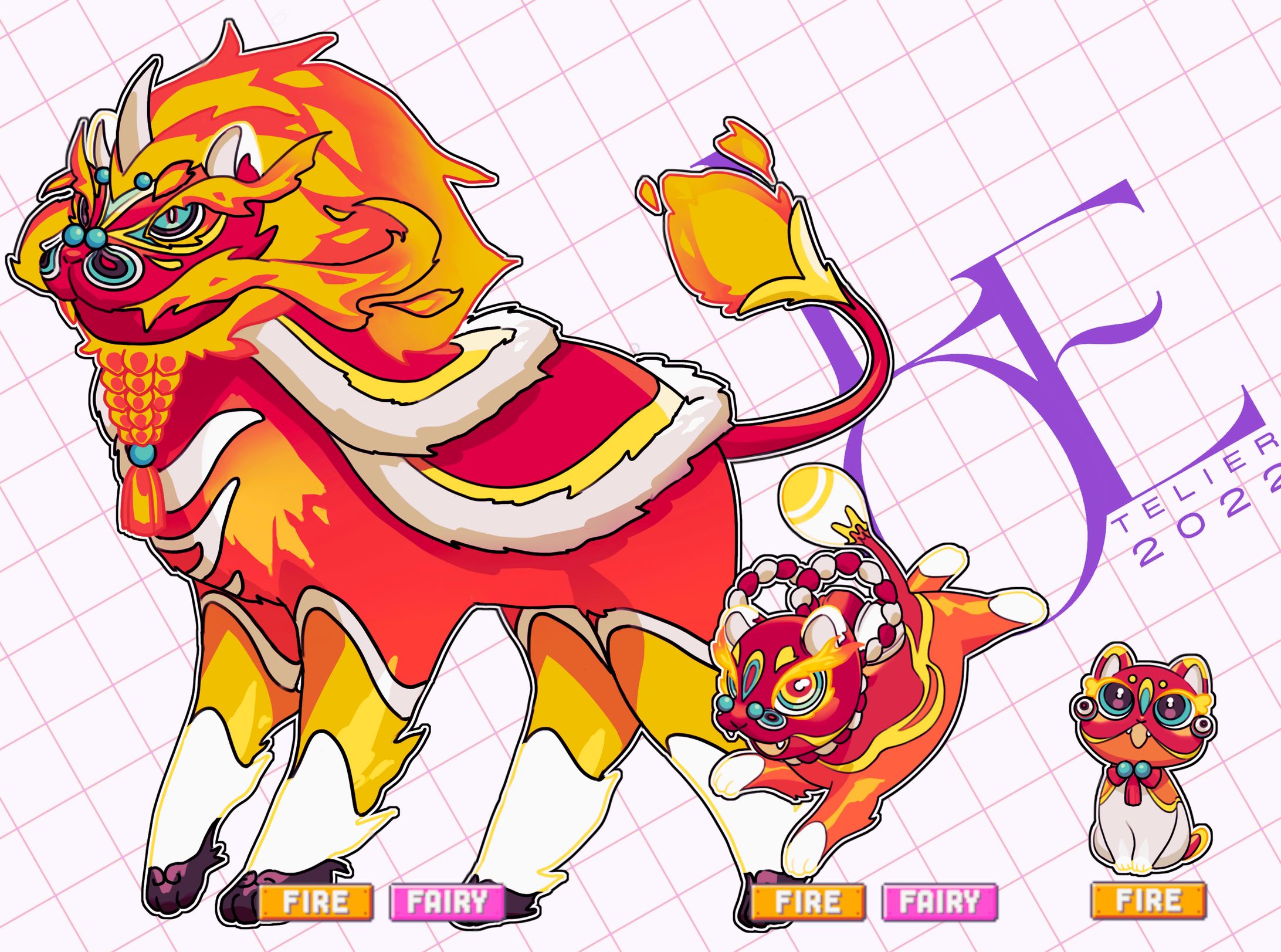 lion dance fake pokemon design-1