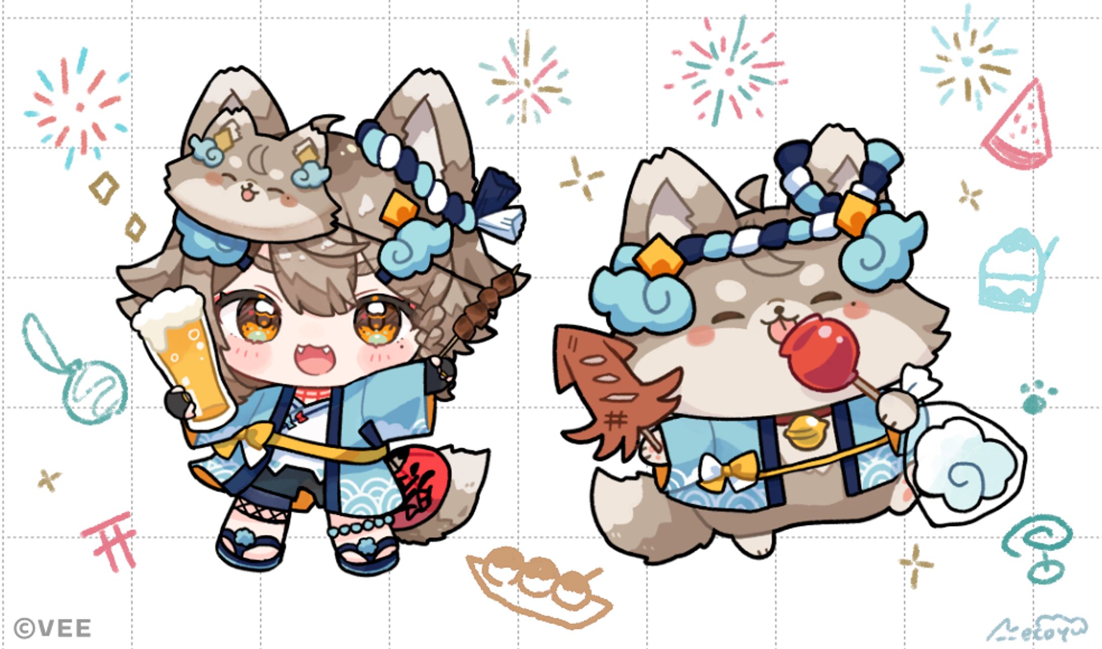 Sony Music「VEE」「出張版！居酒屋雨庭 二軒目」 グッズイラスト-1