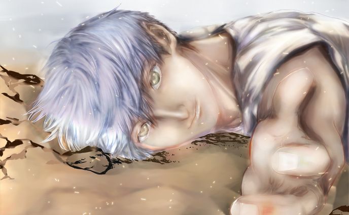 fanart、白髪