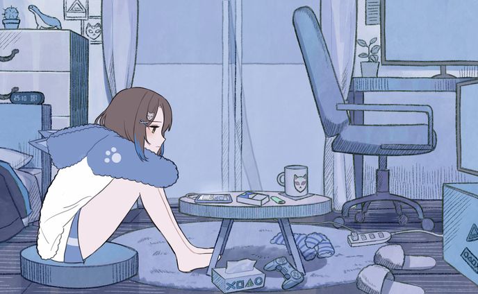 【狐衣なり様】たばこ/歌ってみたMV用イラスト