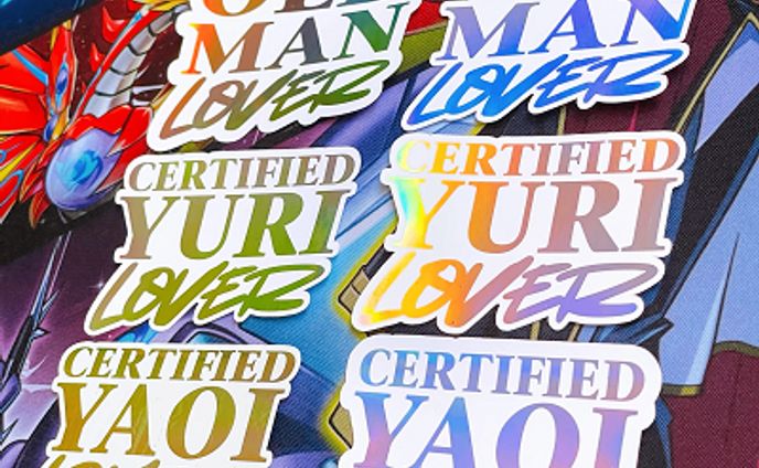 Certified Yaoi/Yuri/Old Man Lover foil stickers