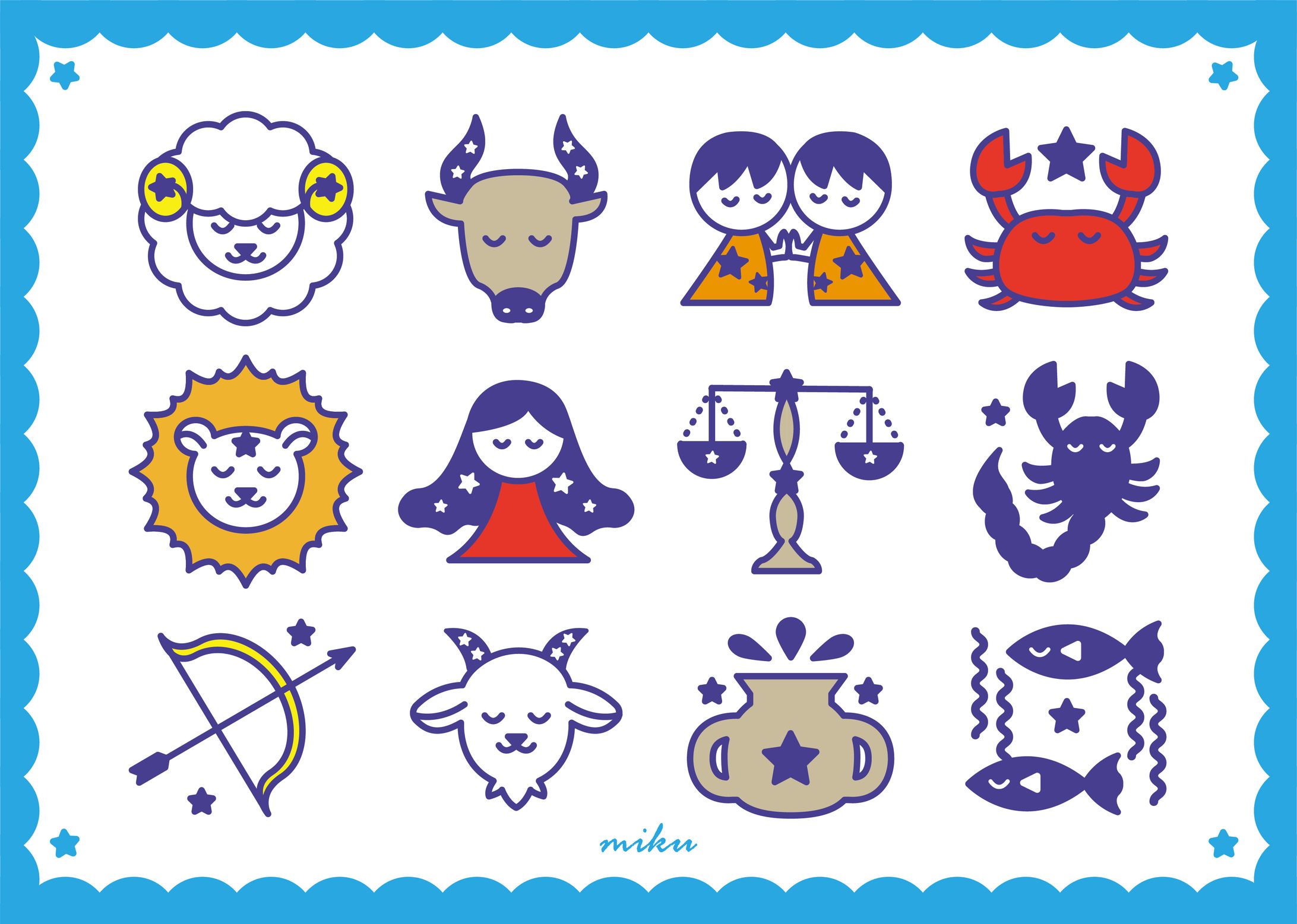 【ご依頼】12星座のイラスト-1