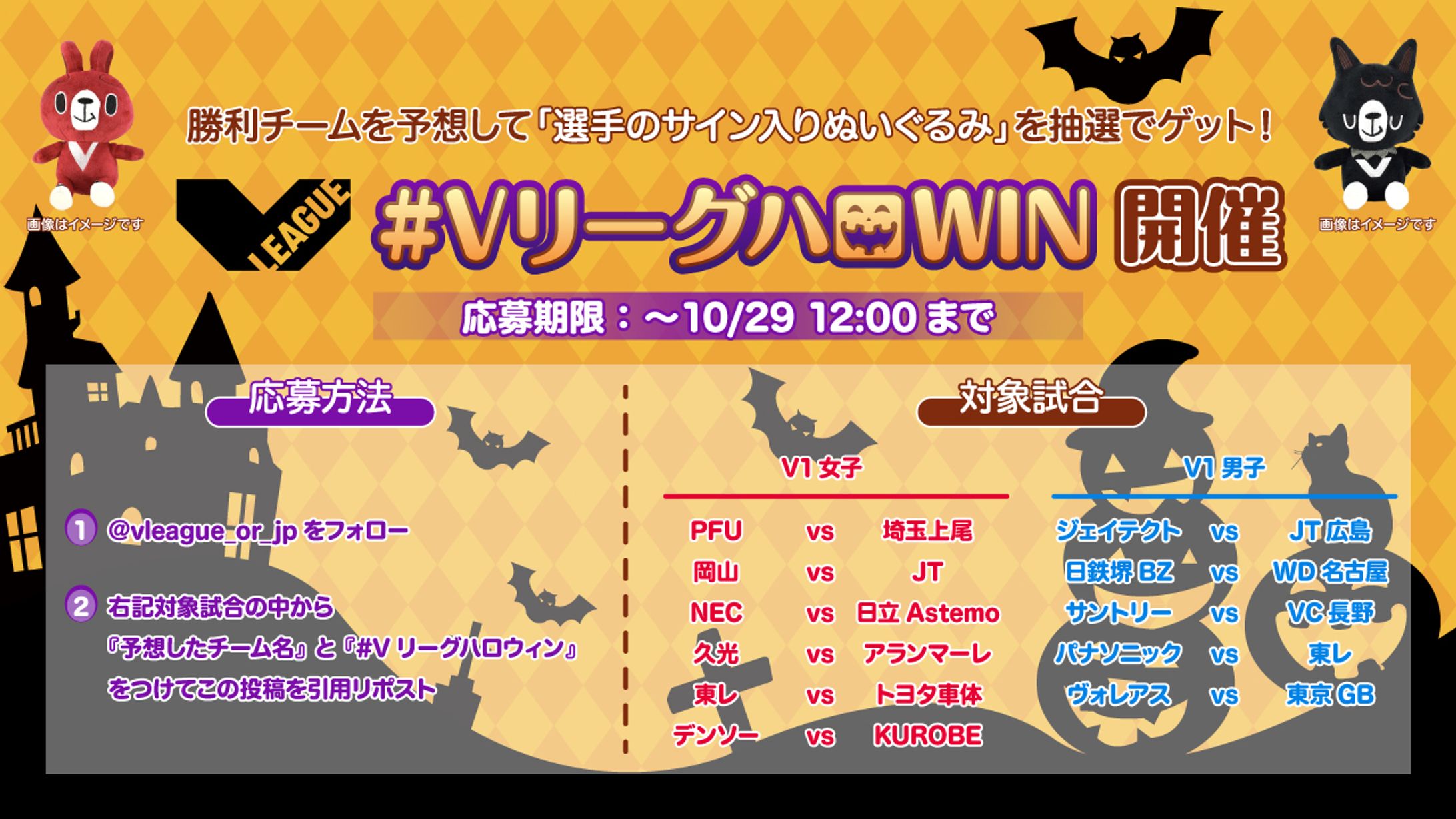 V LEAGUE：＃Vリーグハロウィンキャンペーン画像-1