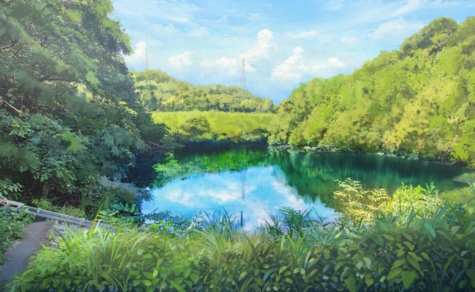 背景差分 泉 昼